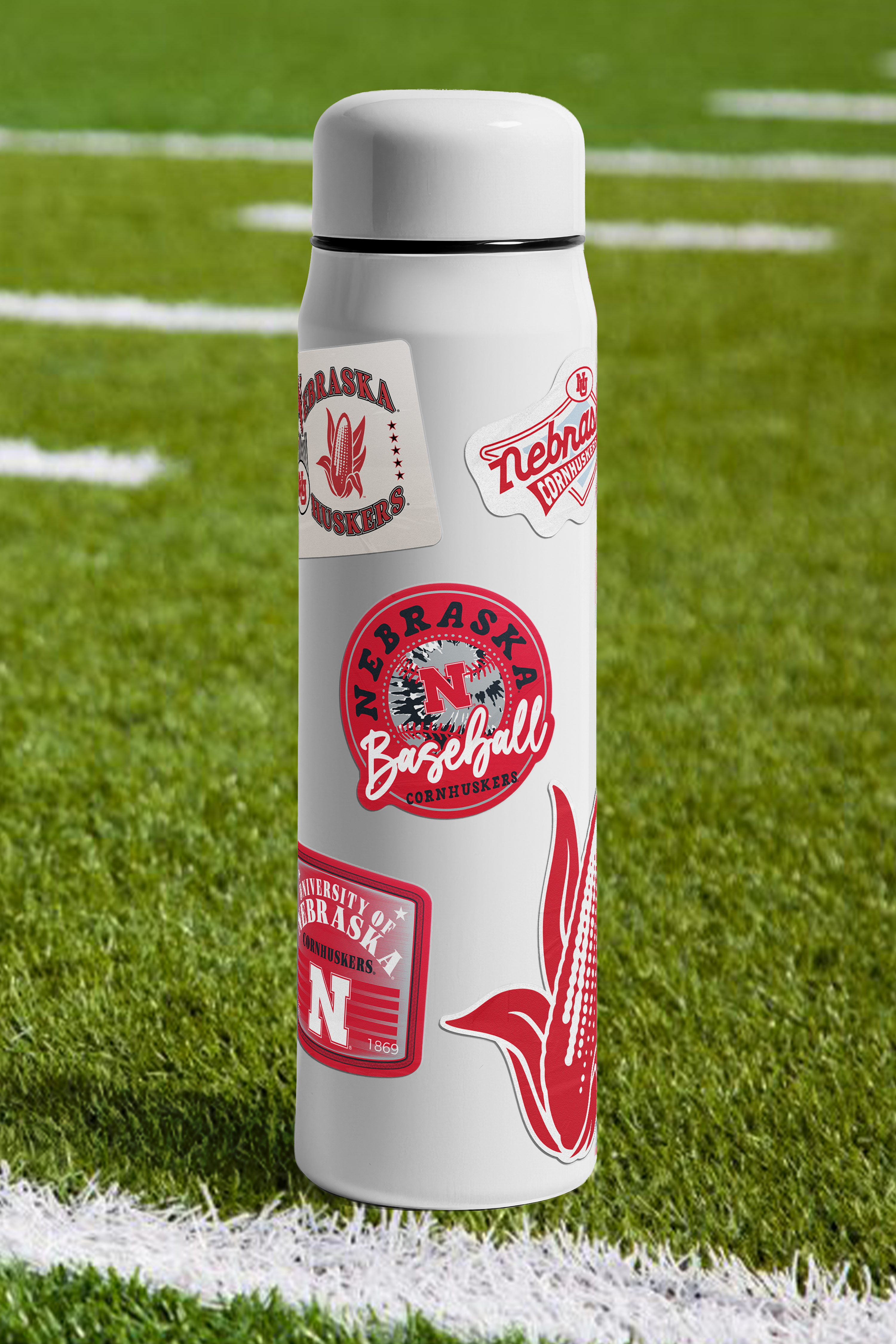 Rugged Distressed Baseball Sticker - Medium - Nebraska Cornhuskers