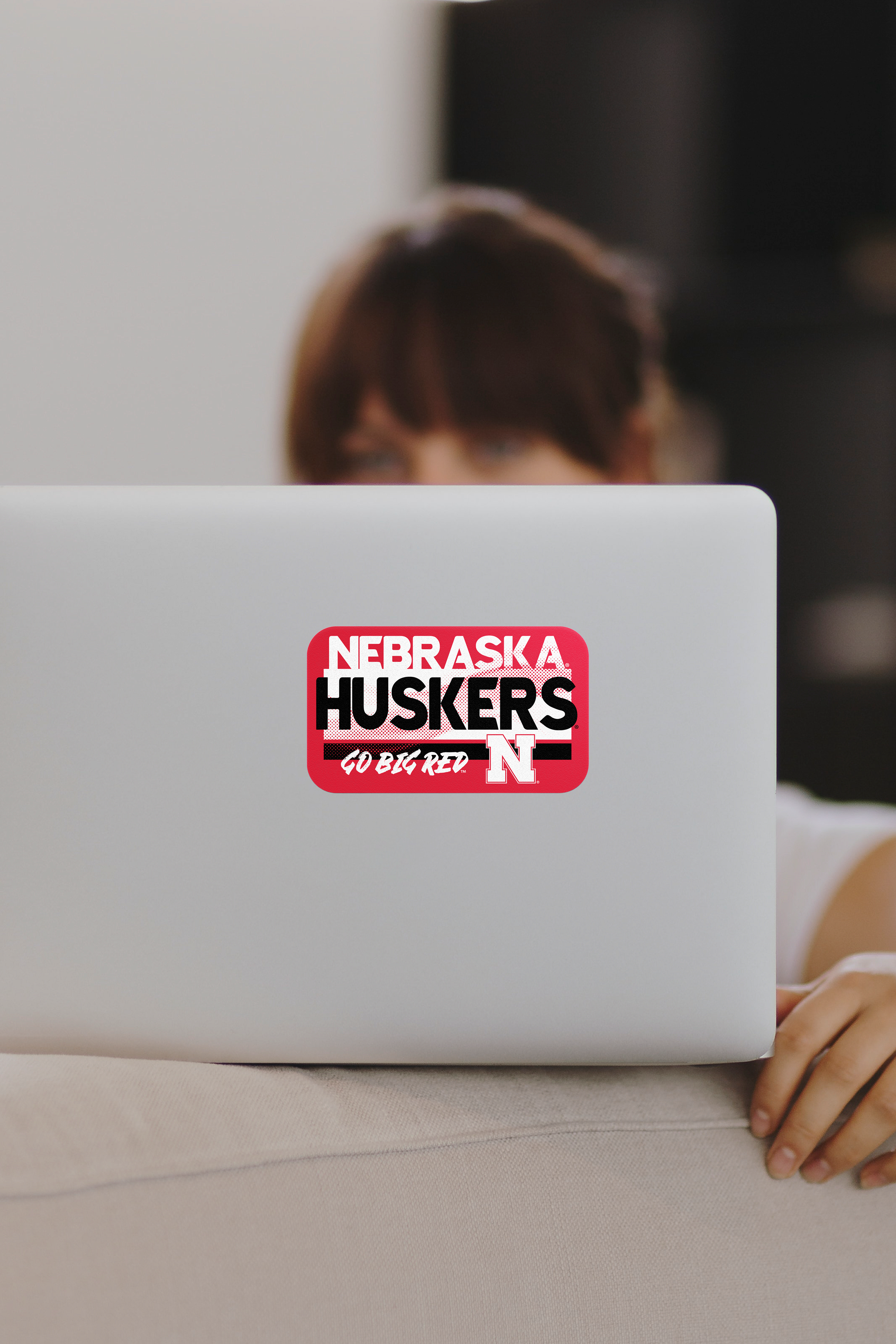 Rugged Distressed Sticker - Medium - Nebraska Cornhuskers