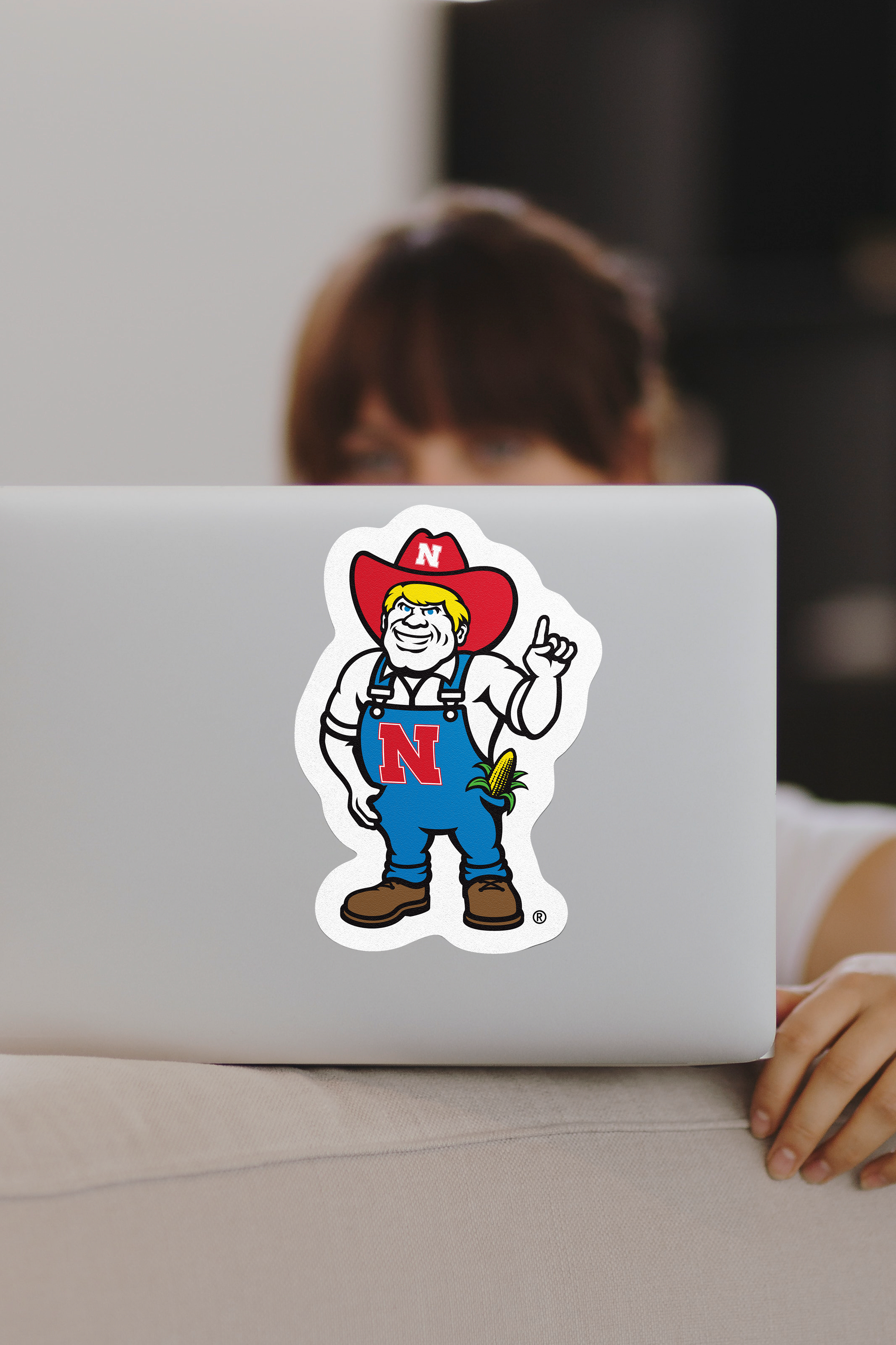 Rugged Herbie Sticker - Large - Nebraska Cornhuskers