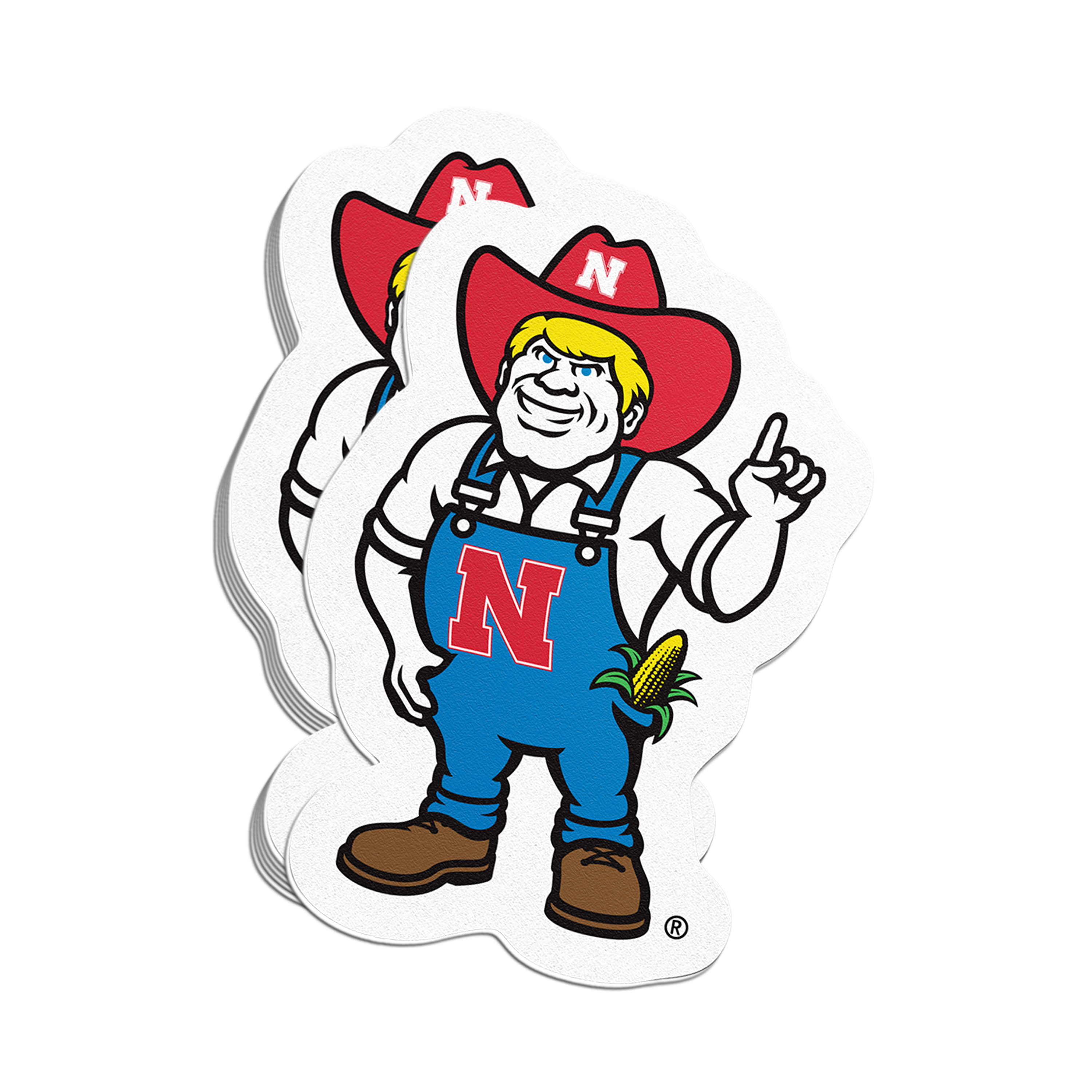 Rugged Herbie Sticker - Medium - Nebraska Cornhuskers