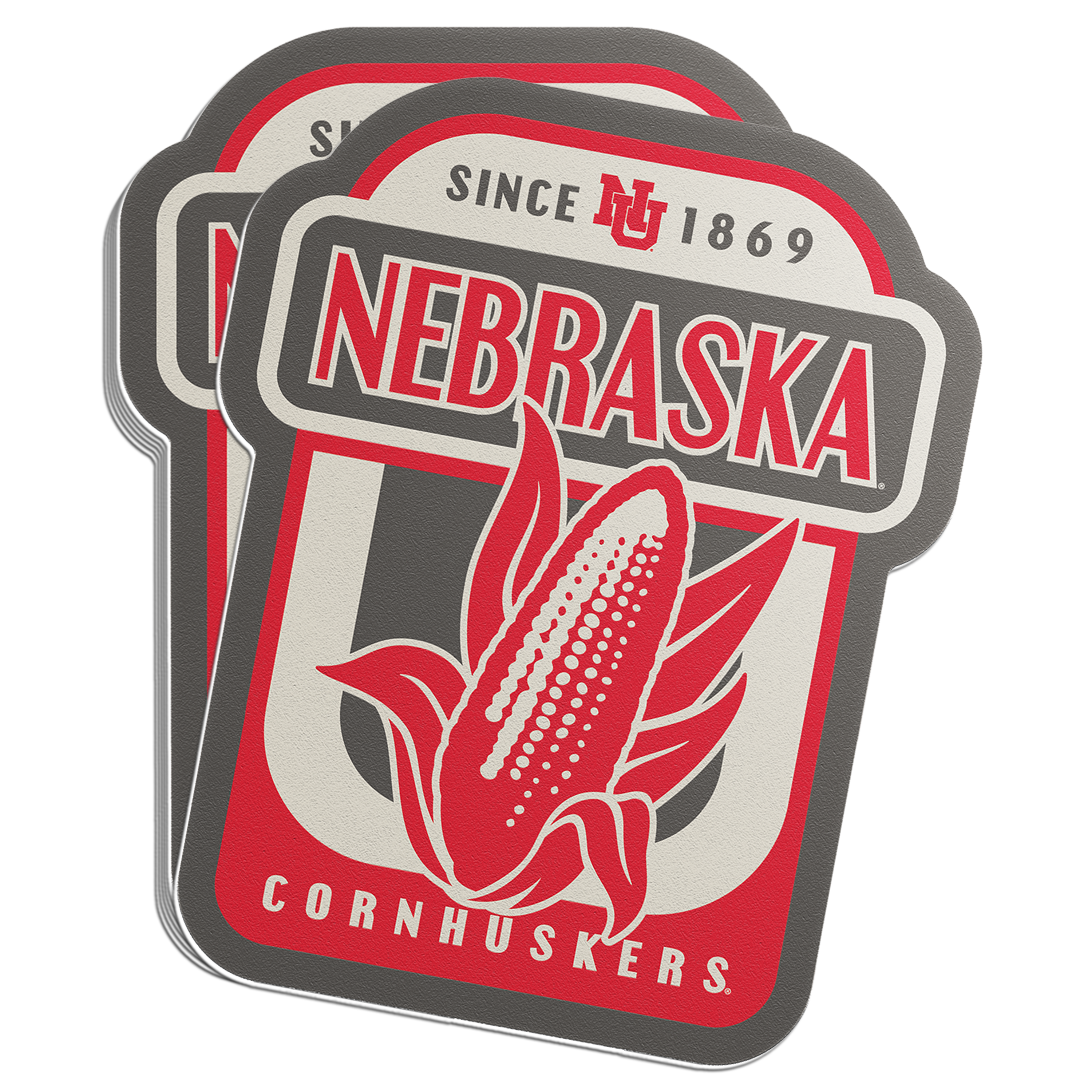 Rugged Inner Circle Badge Sticker - Large - Nebraska Cornhuskers
