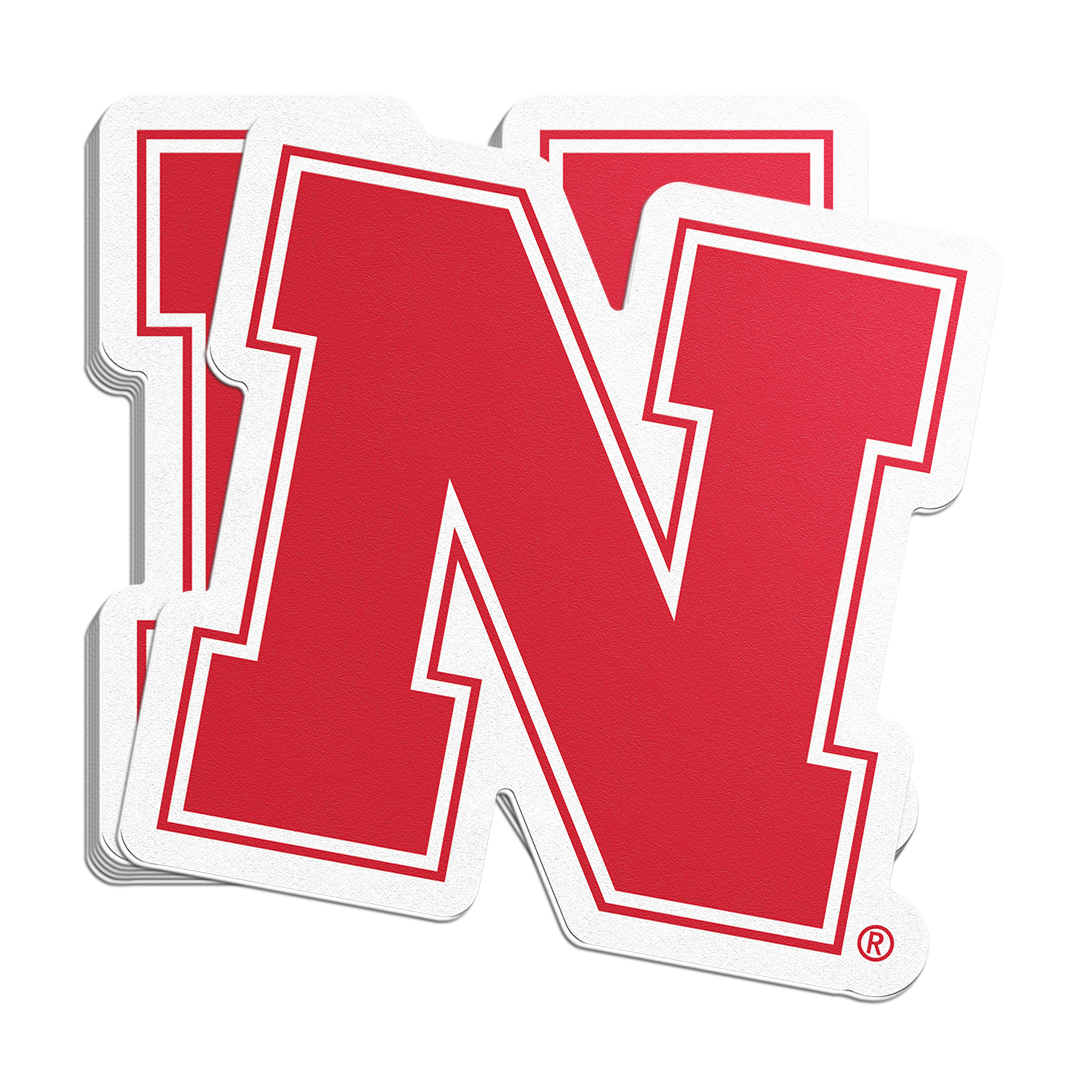 Rugged Iron N Sticker - Large - Nebraska Cornhuskers