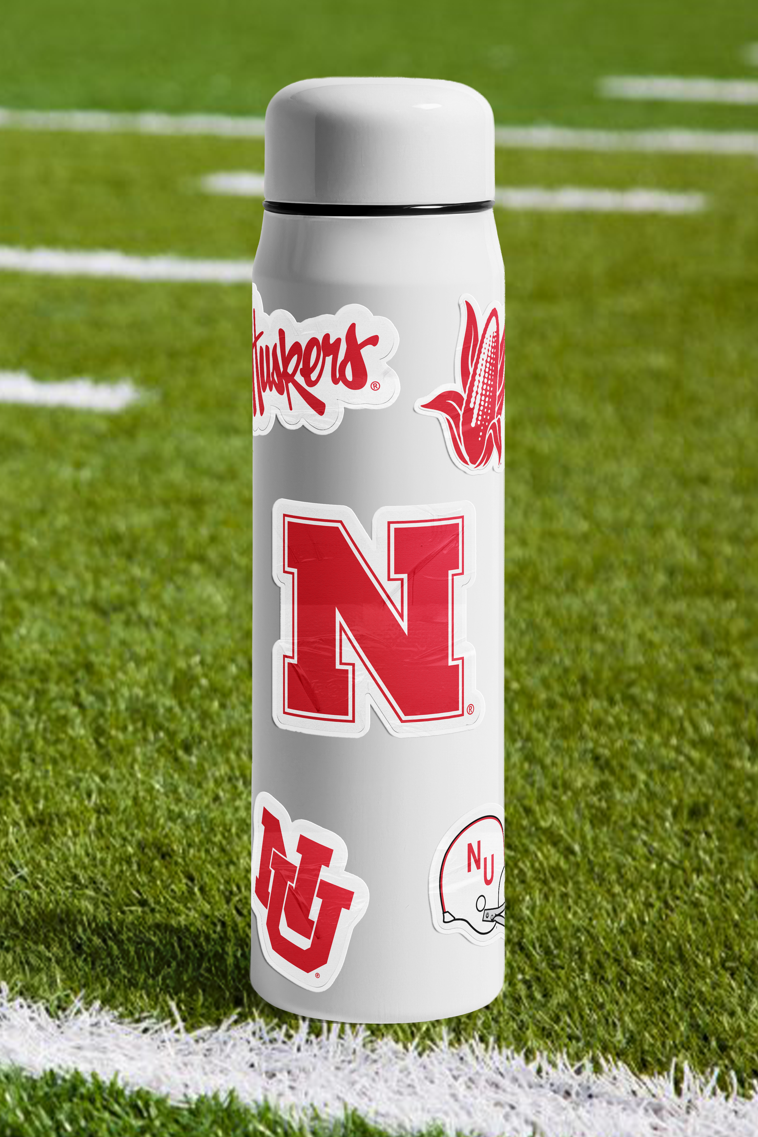 Rugged Iron N Sticker - Large - Nebraska Cornhuskers