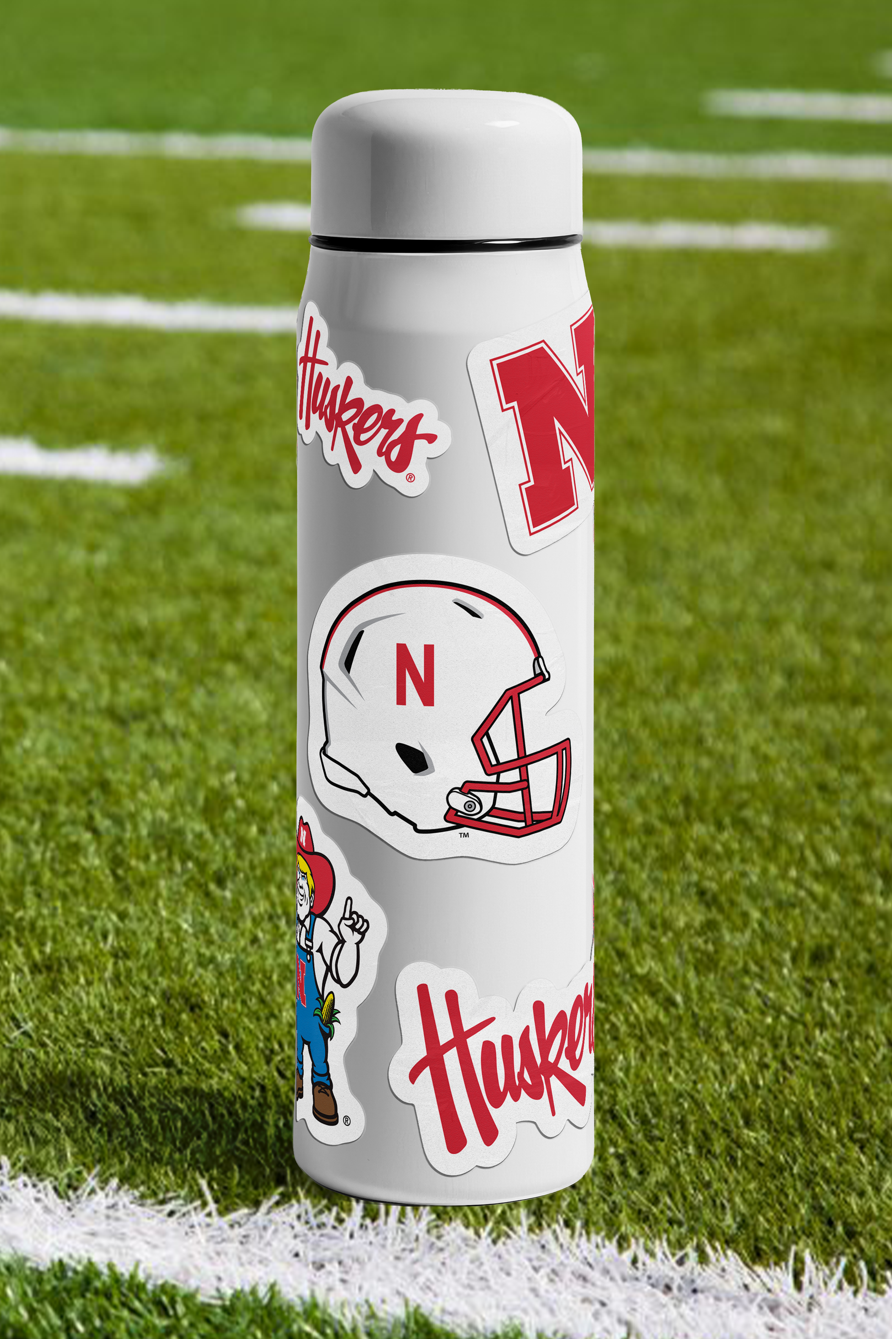 Rugged N Helmet Sticker - Large - Nebraska Cornhuskers
