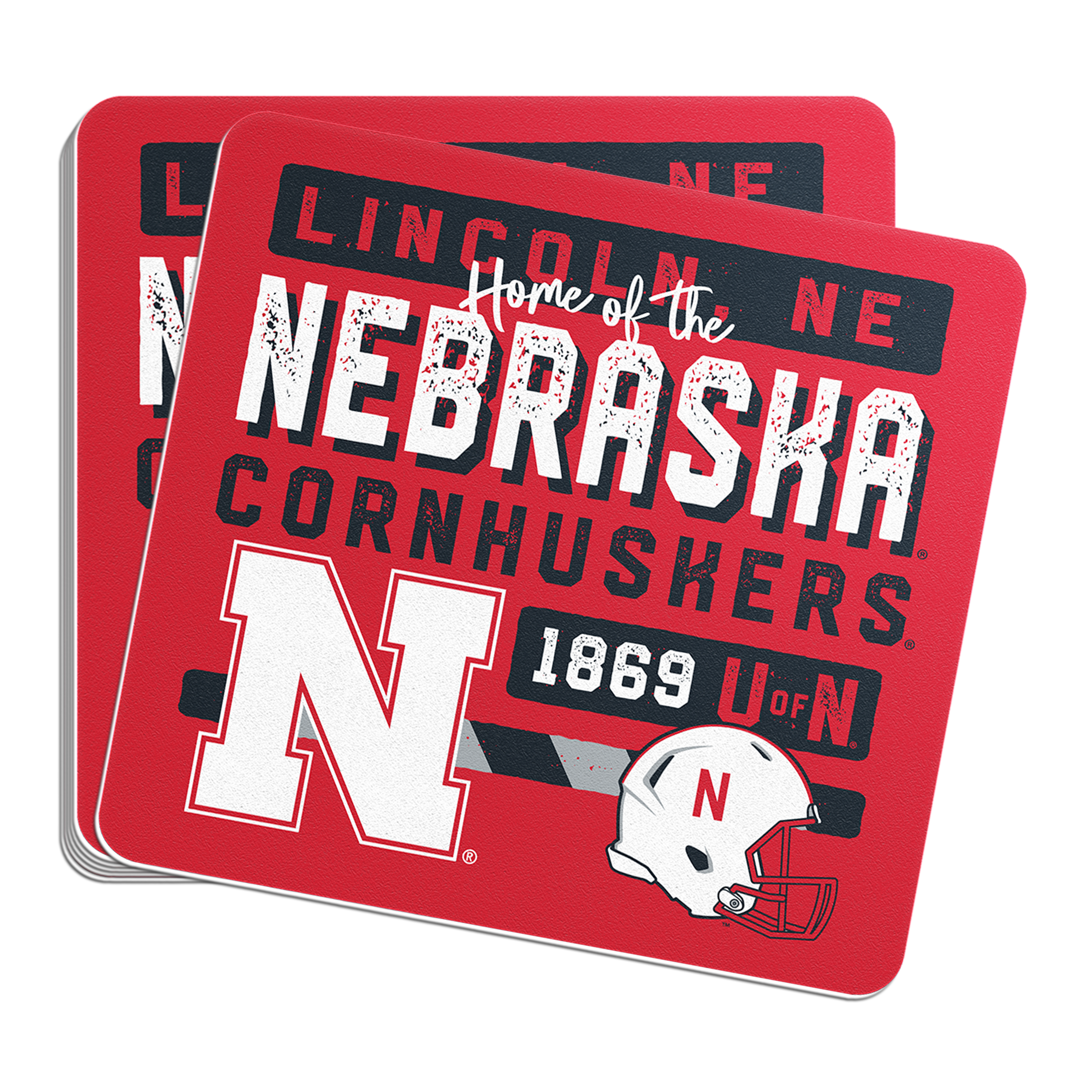 Rugged Patchwork Sticker - Large - Nebraska Cornhuskers