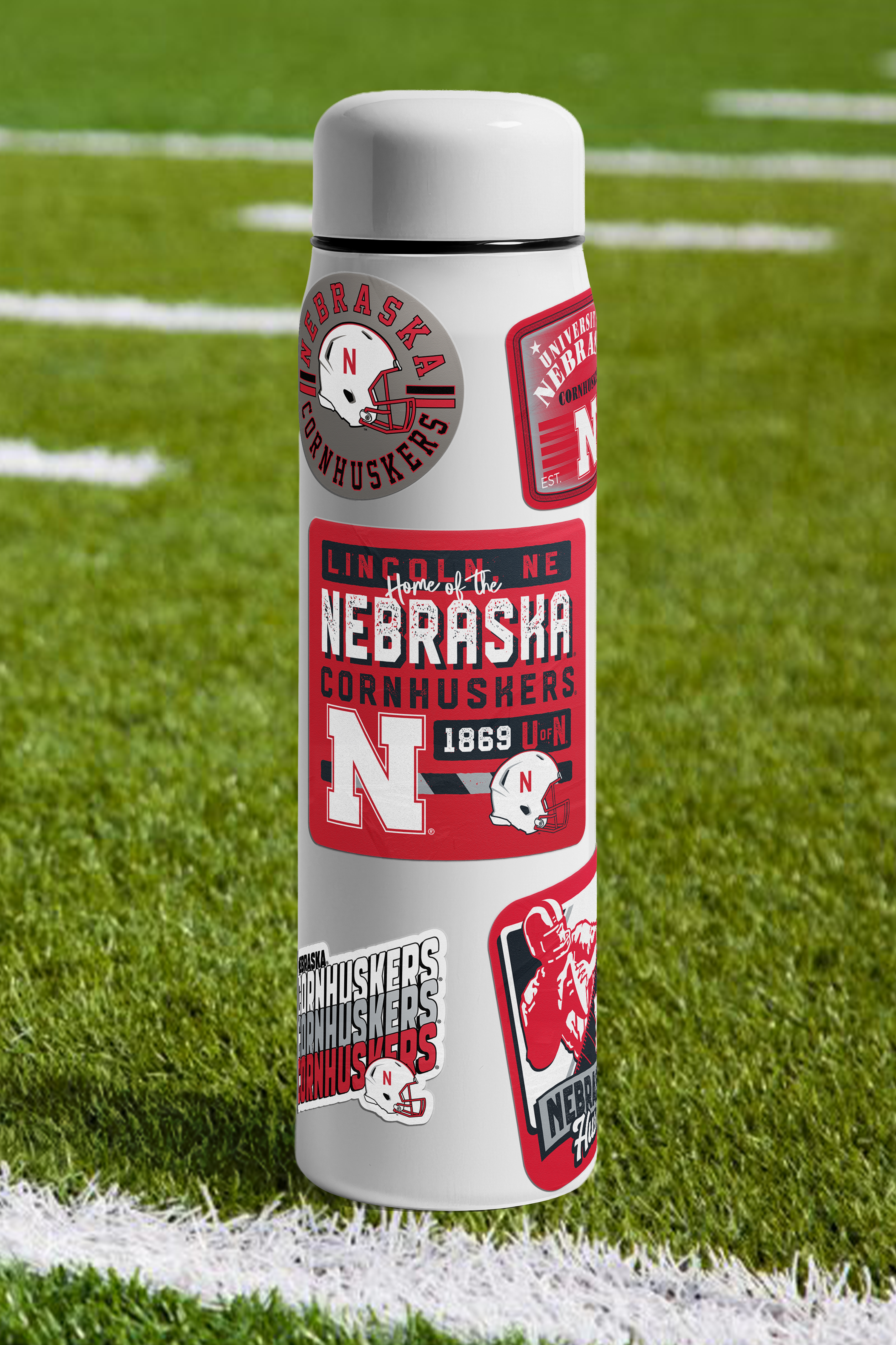 Rugged Patchwork Sticker - Large - Nebraska Cornhuskers