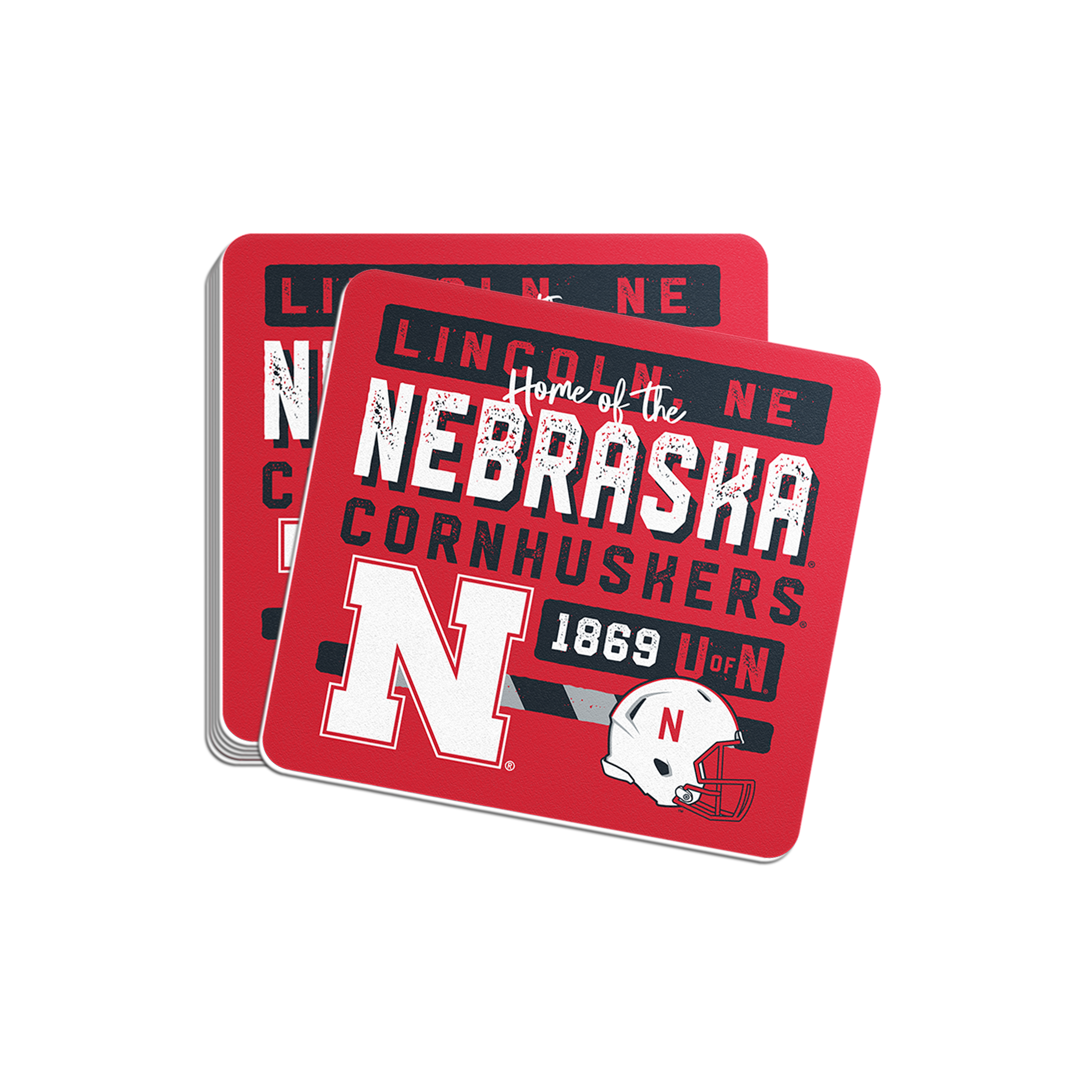 Rugged Patchwork Sticker - Medium - Nebraska Cornhuskers