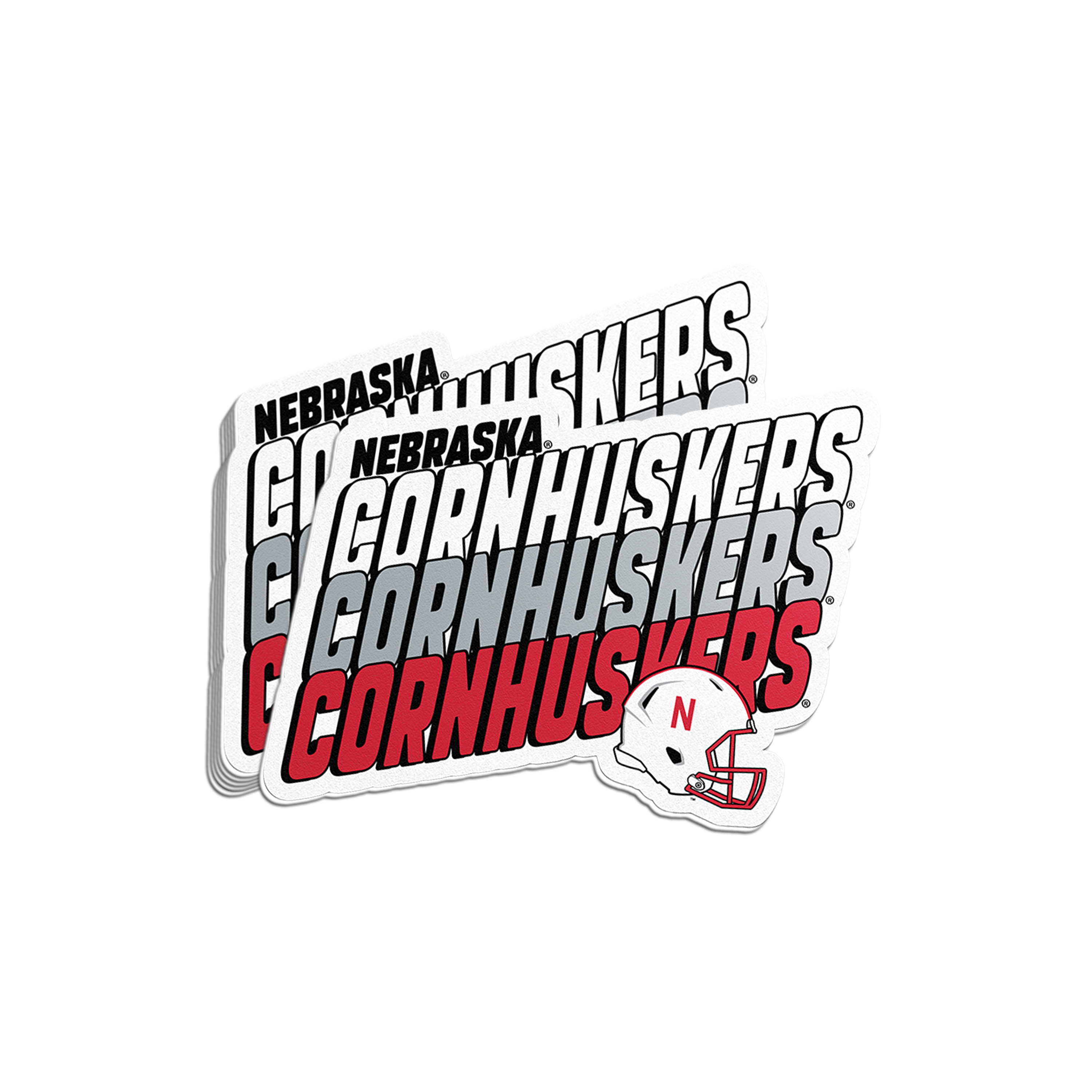 Rugged Repeating Cornhuskers Sticker - Medium - Nebraska Cornhuskers
