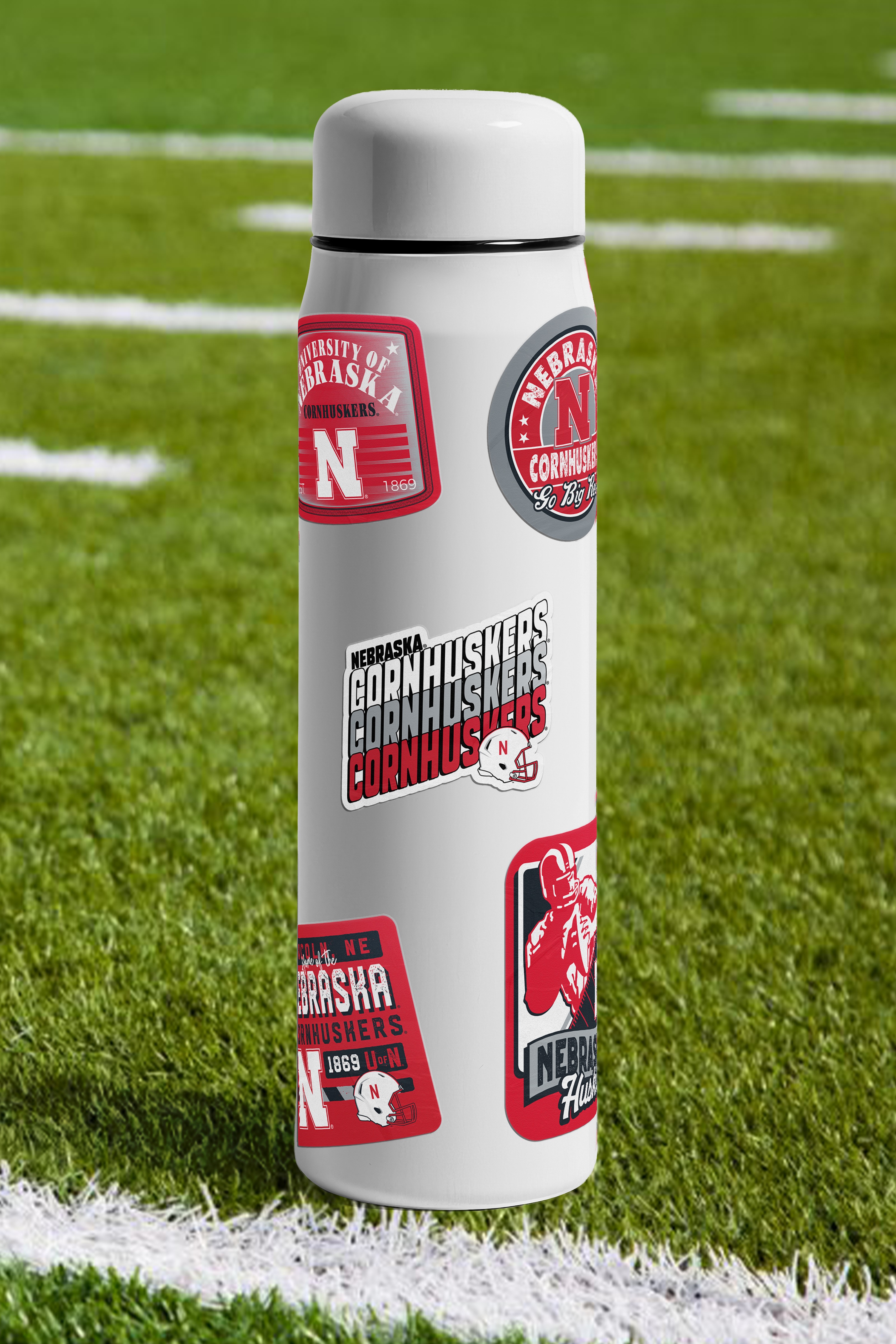 Rugged Repeating Cornhuskers Sticker - Medium - Nebraska Cornhuskers