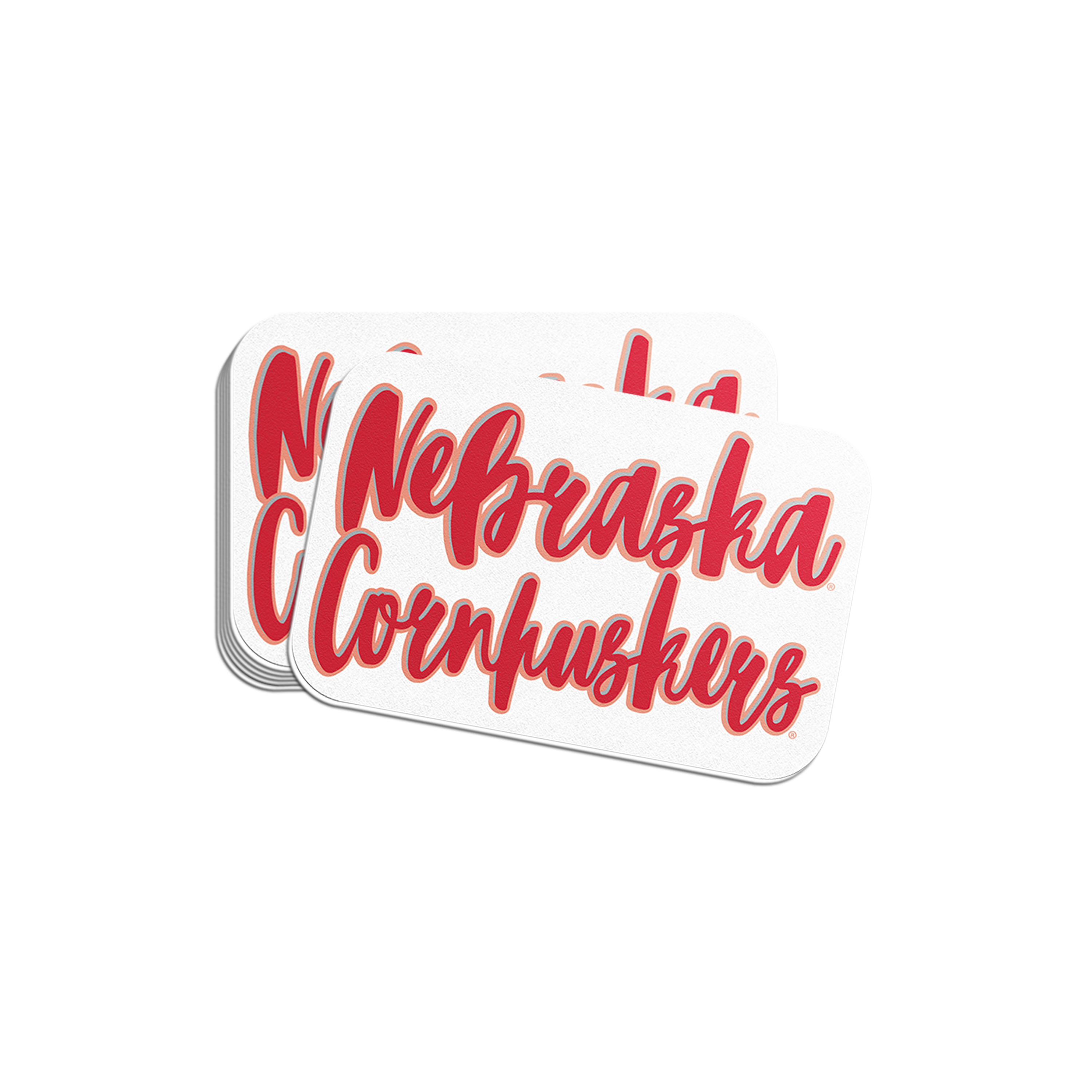 Rugged Script Nebraska Cornhuskers Sticker - Medium - Nebraska Cornhuskers