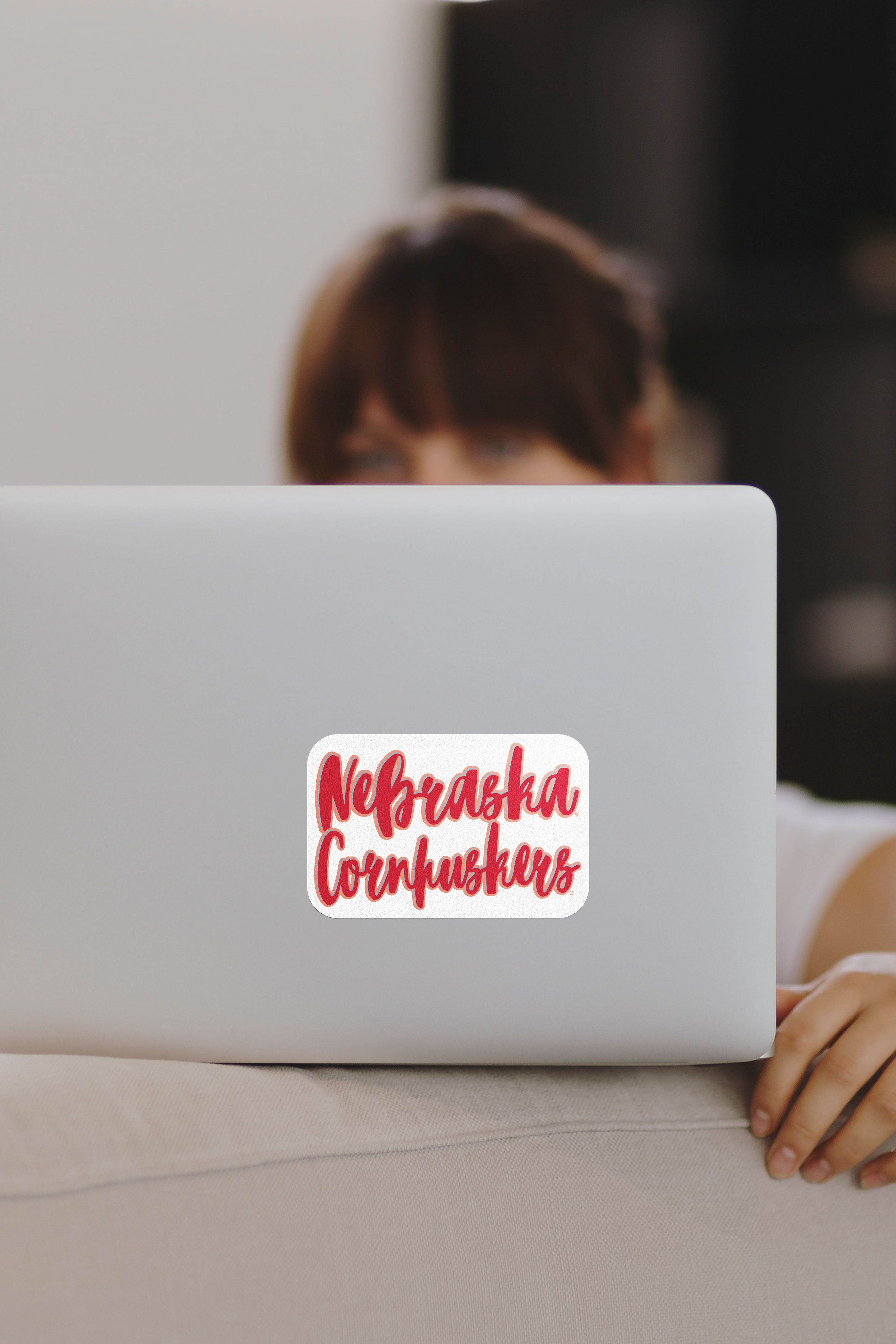 Rugged Script Nebraska Cornhuskers Sticker - Medium - Nebraska Cornhuskers
