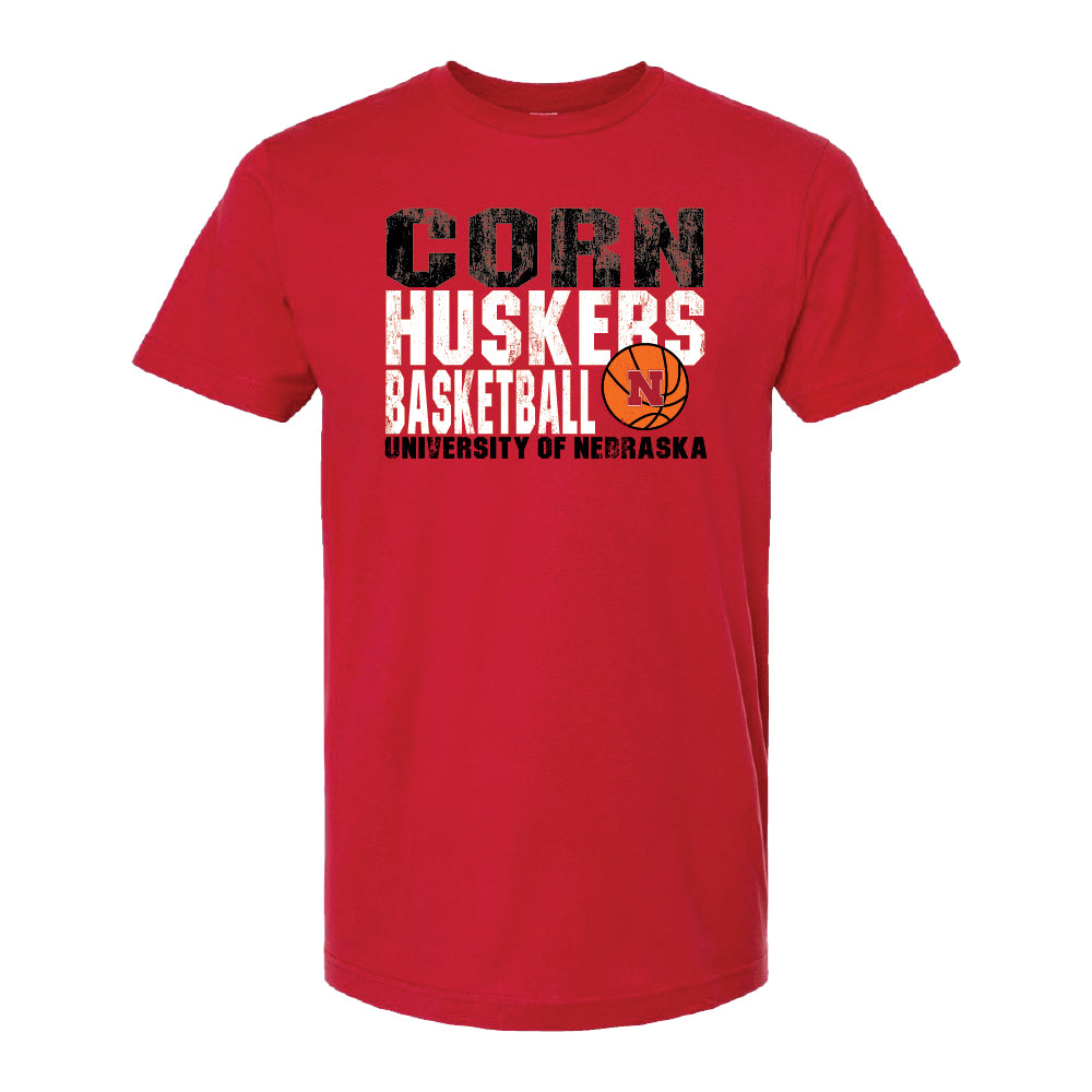 Red Cornhuskers Basketball Tee - Nebraska Cornhuskers
