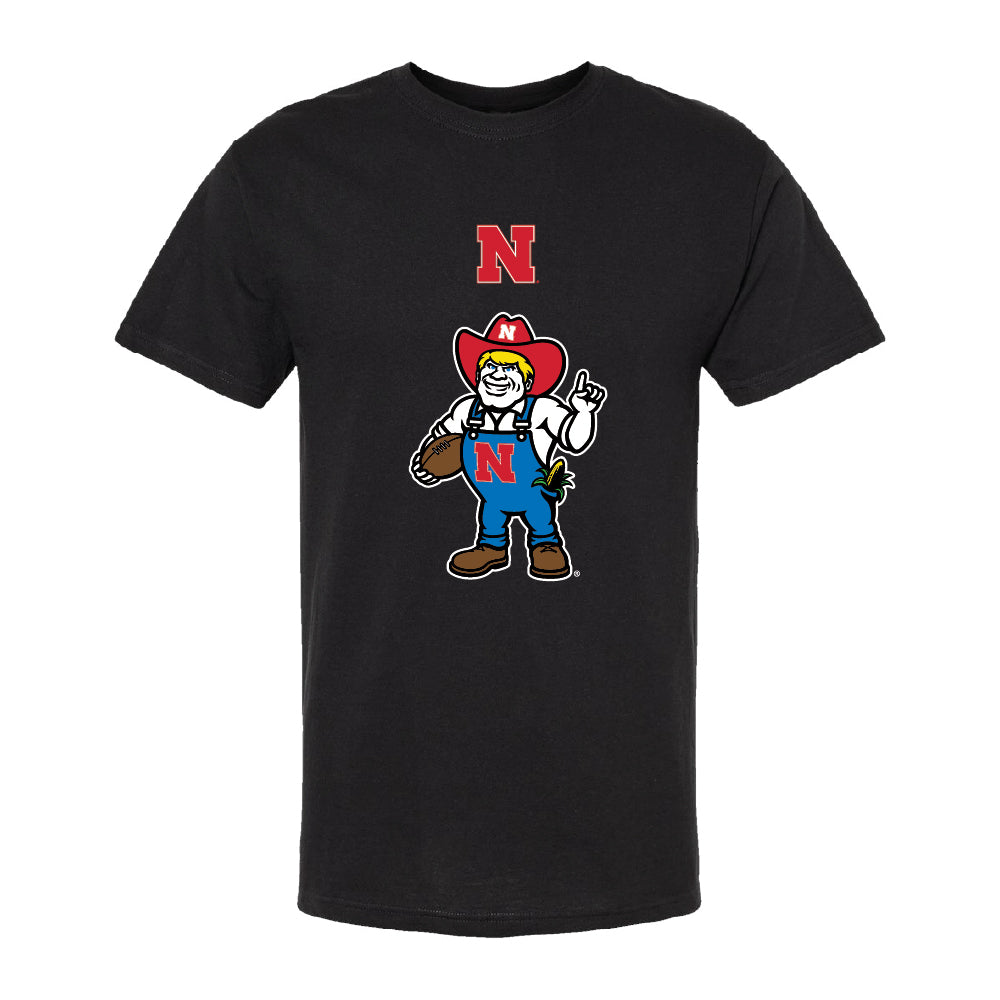 Polyester Dri-Fit Herbie Football Tee in Black - Nebraska Cornhuskers
