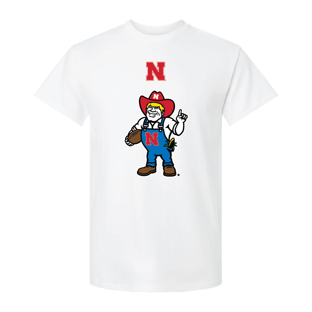 Polyester Dri-Fit Herbie Football Tee in White - Nebraska Cornhuskers