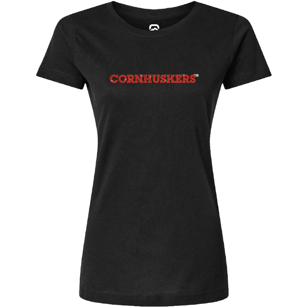 Cornhuskers Bling Black Tee - Nebraska Cornhuskers