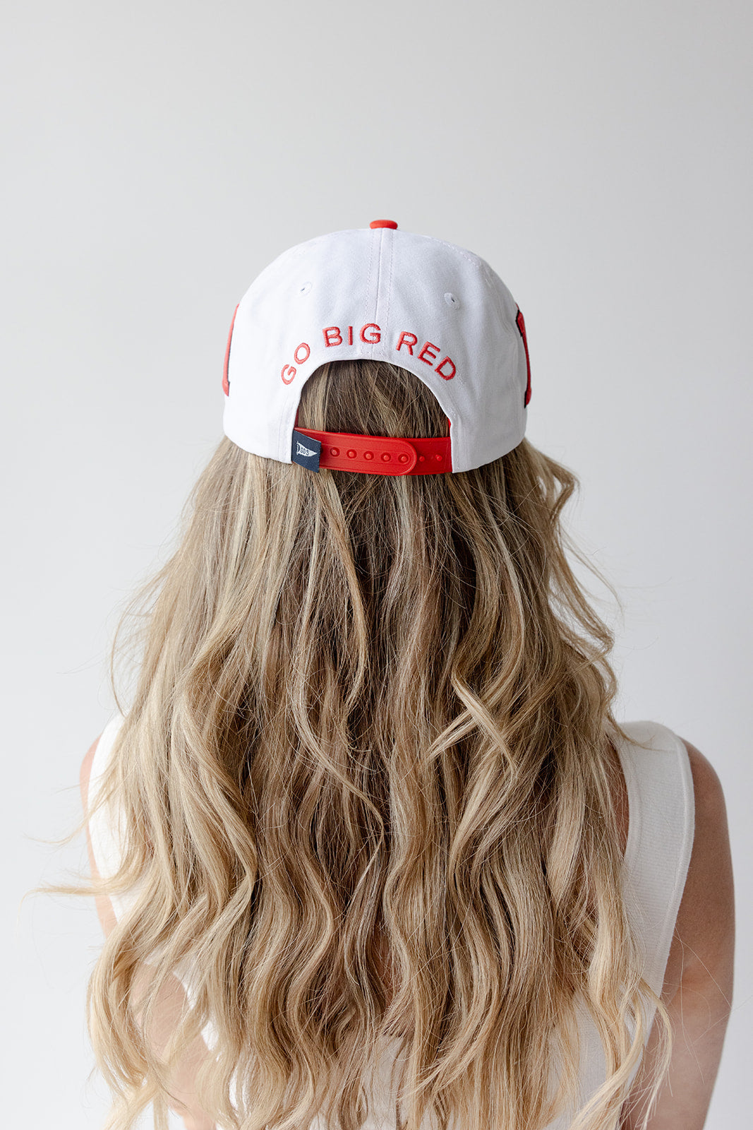 Scarlet and Cream Phipps Split Hat 5 Panel Canvas Baseball Hat - Nebraska Cornhuskers
