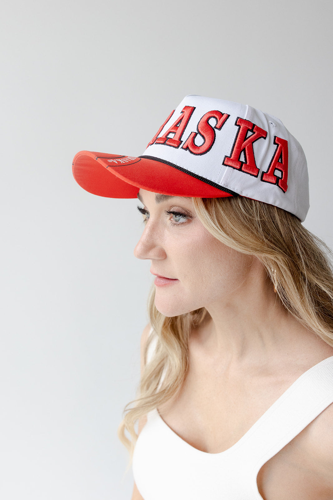 Scarlet and Cream Phipps Split Hat 5 Panel Canvas Baseball Hat - Nebraska Cornhuskers