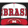 Scarlet and Cream Phipps Split Hat 5 Panel Canvas Baseball Hat - Nebraska Cornhuskers