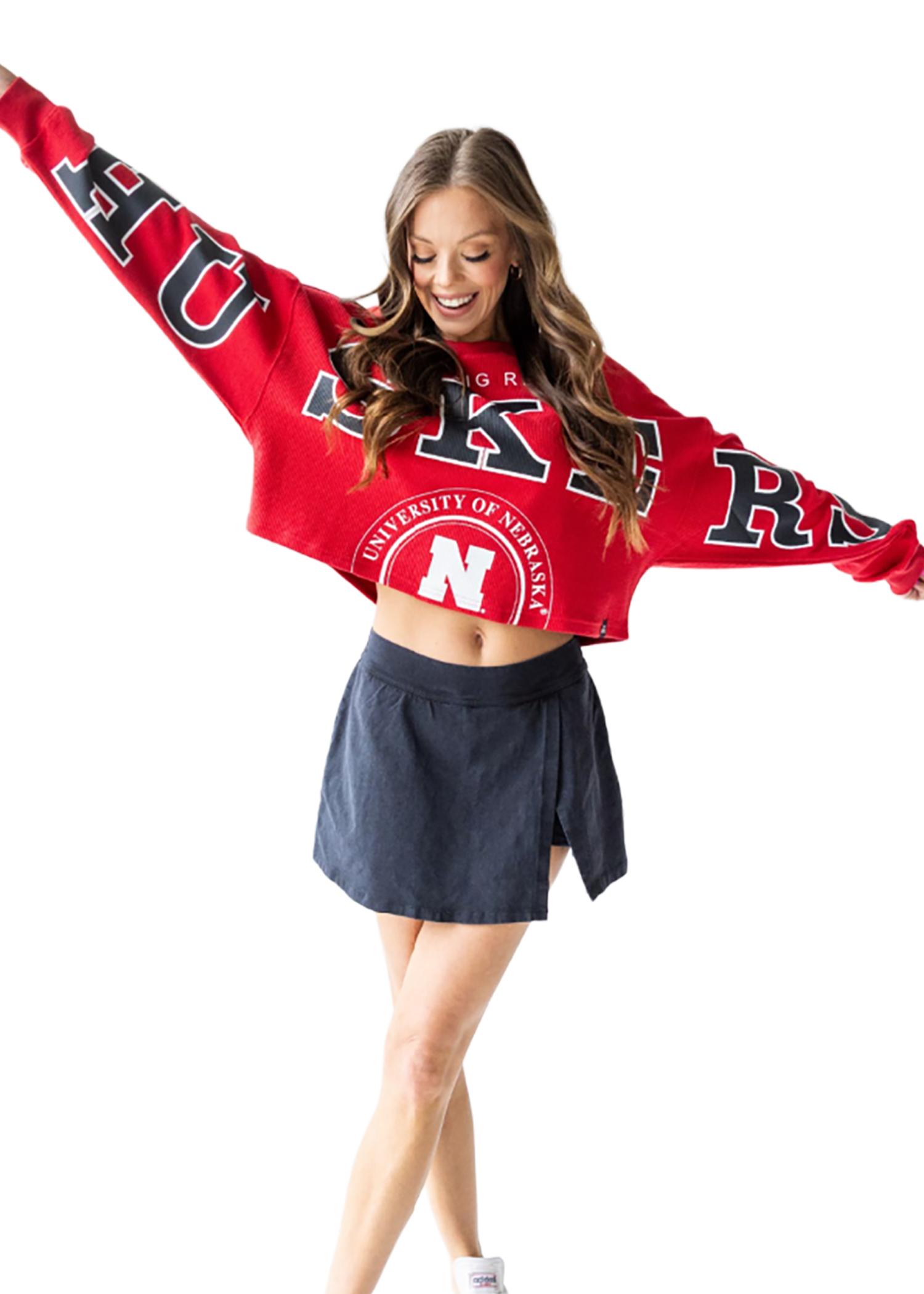 Nebraska Huskers Cropped Varsity Crewneck