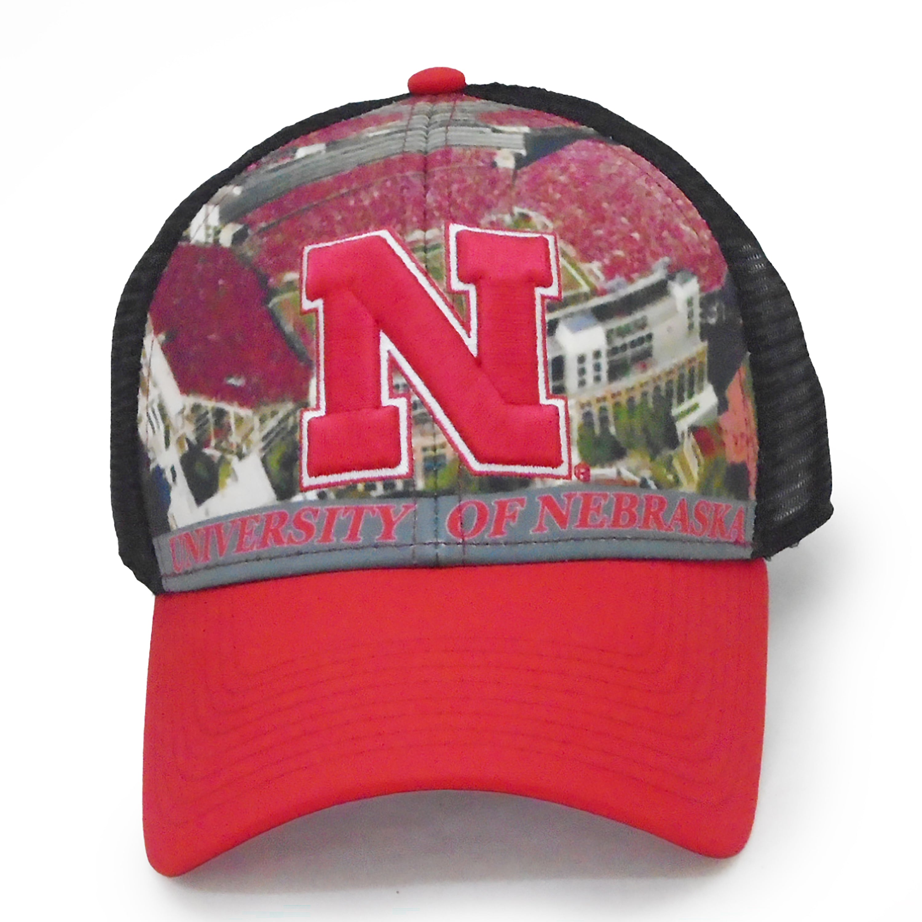 Stadium Sublimated Performance Trucker Hat, Curved Bill, Snapback - Nebraska Cornhuskers