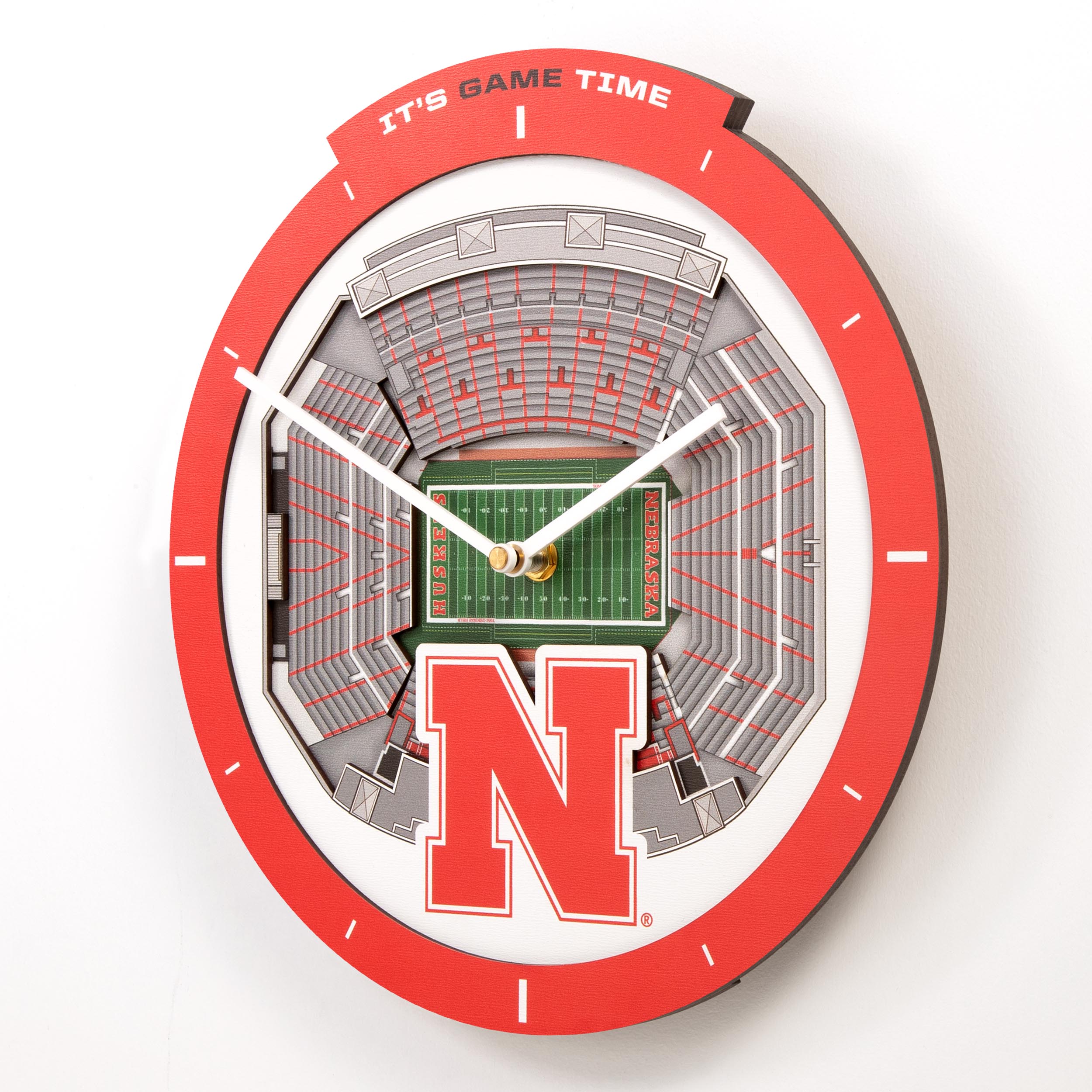 Stadiumview 3D Wall Clock - Nebraska Cornhuskers