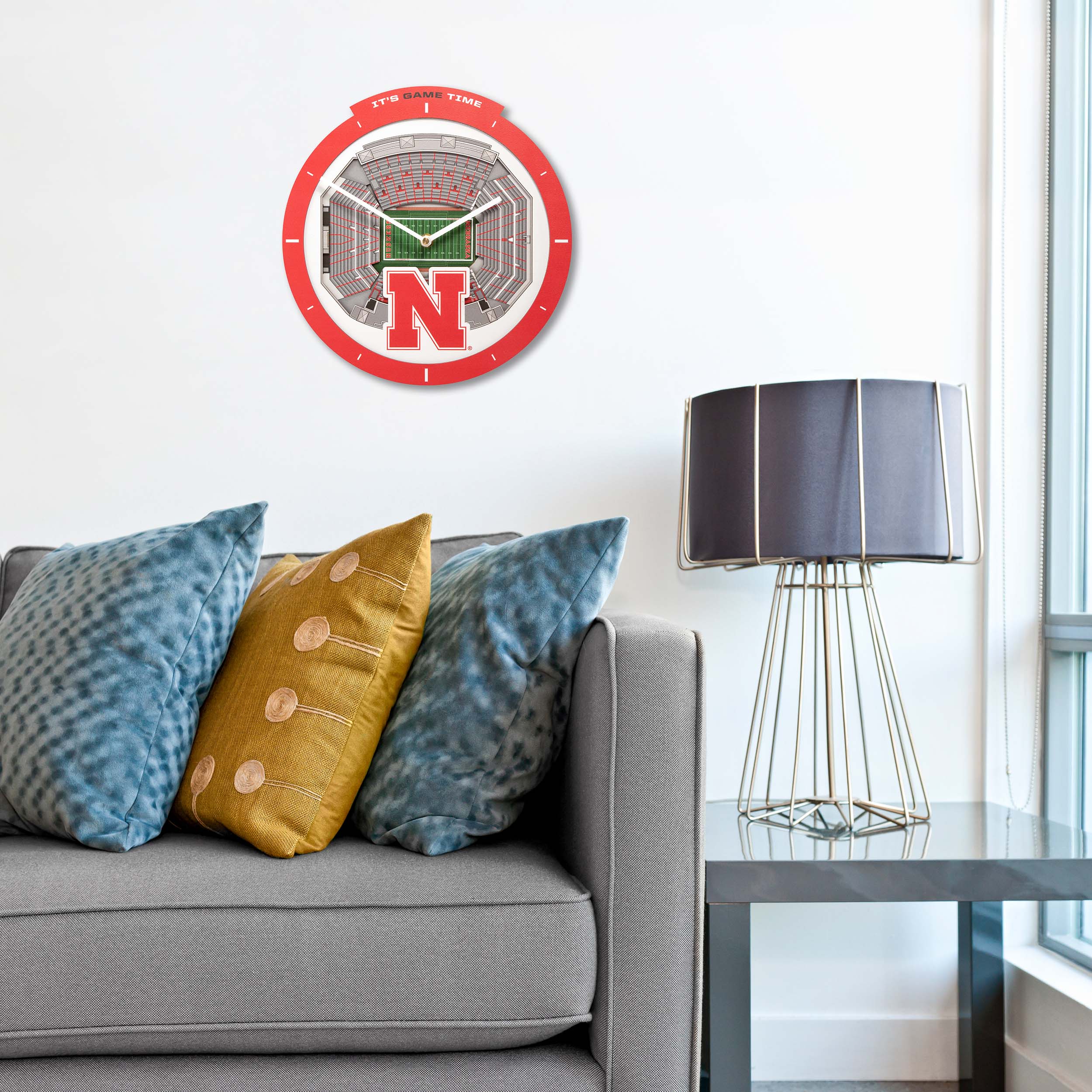 Stadiumview 3D Wall Clock - Nebraska Cornhuskers