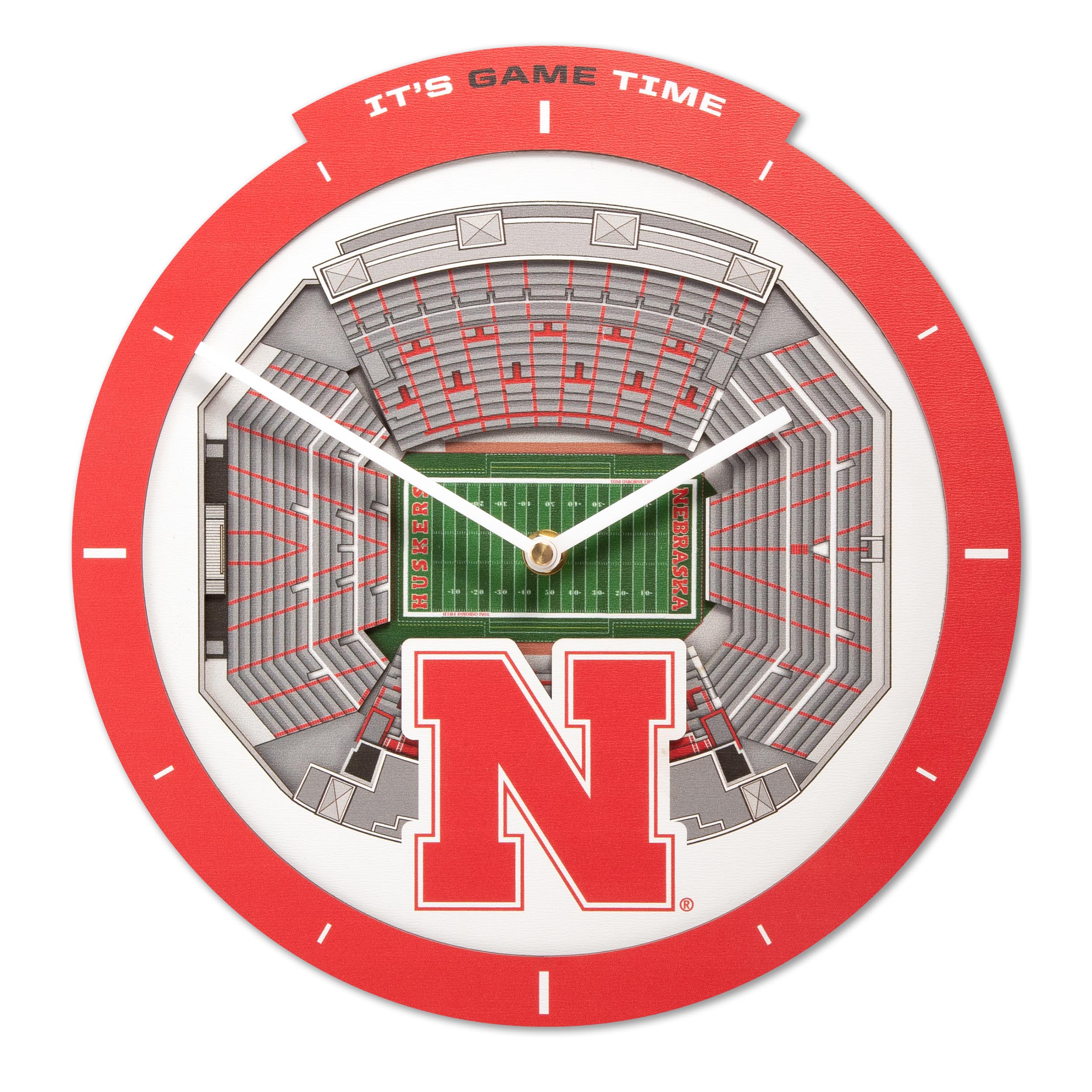 Stadiumview 3D Wall Clock - Nebraska Cornhuskers