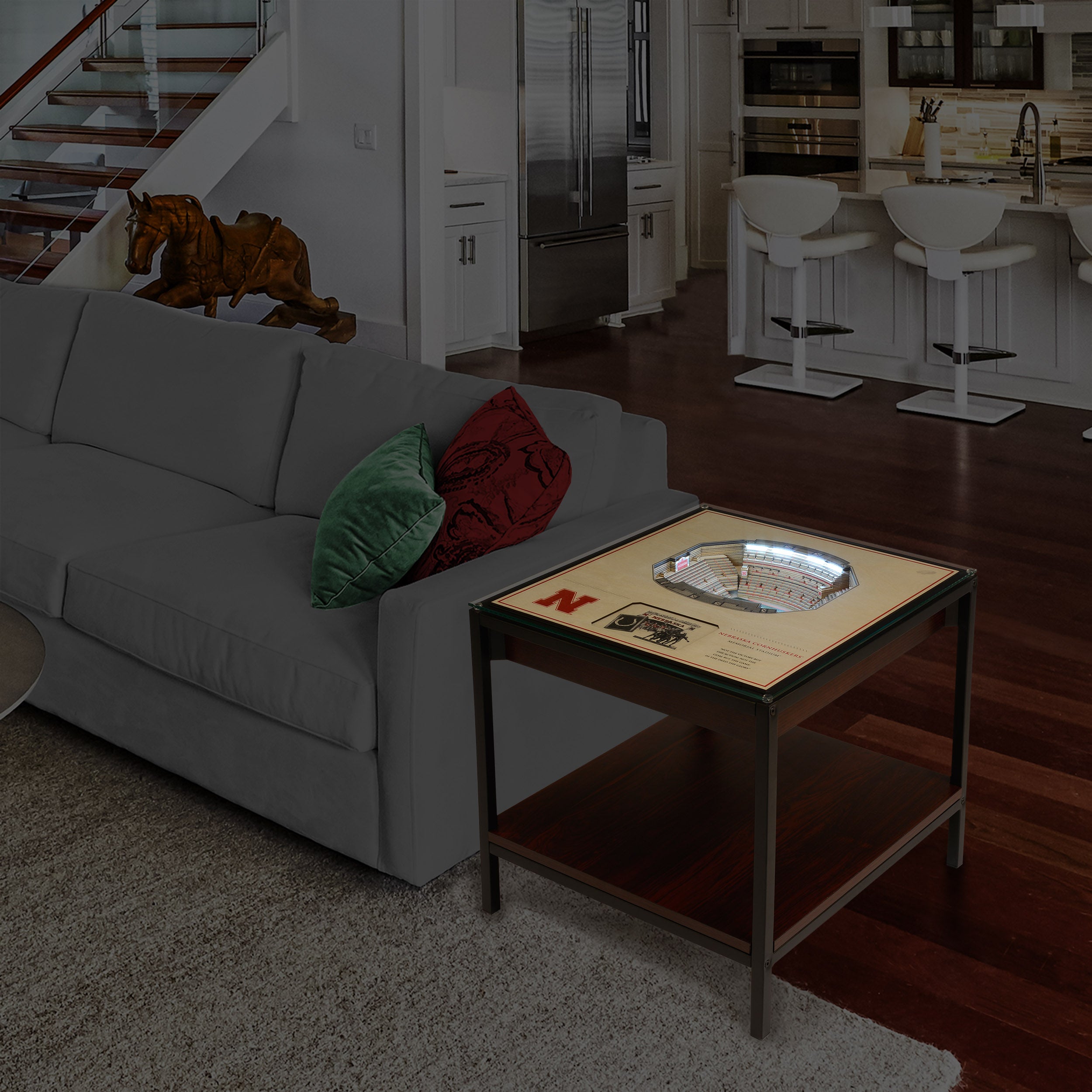 Stadiumview Lighted End Table - Nebraska Cornhuskers