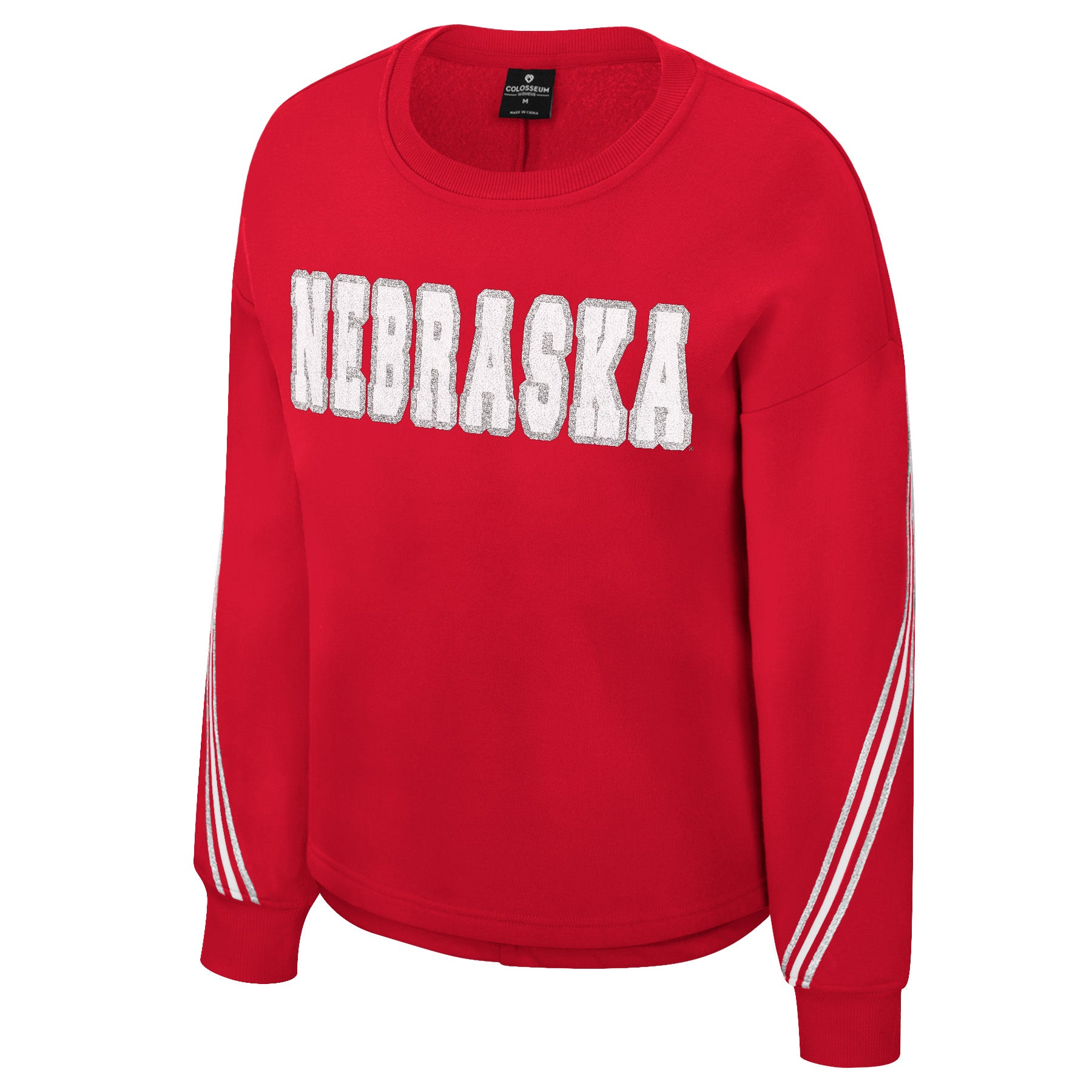 Sydney Chenille Crew in Red - Nebraska Cornhuskers