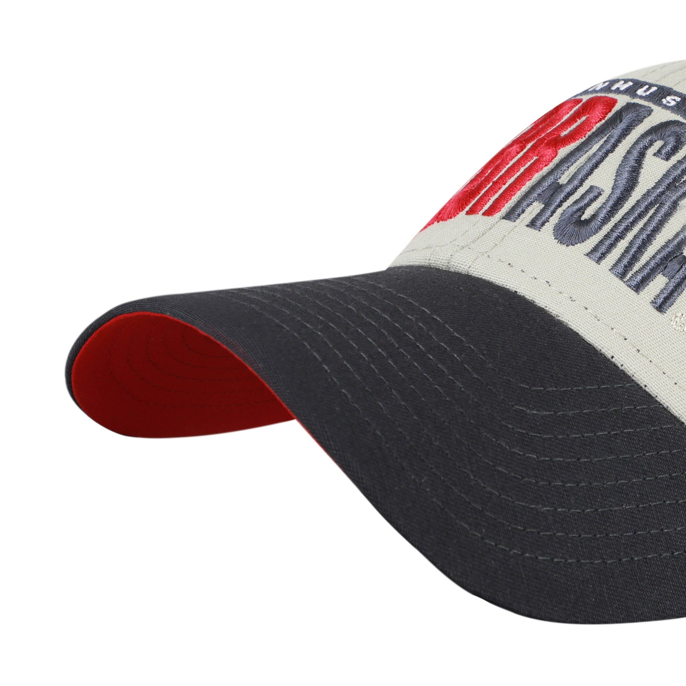 System Grey Half Block Text '47 Mvp Hat, Curved Bill, Velcro - Nebraska Cornhuskers