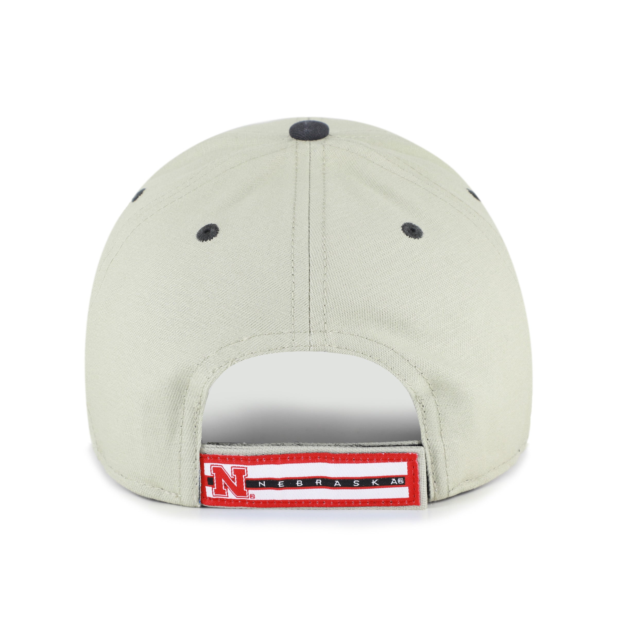 System Grey Half Block Text '47 Mvp Hat, Curved Bill, Velcro - Nebraska Cornhuskers