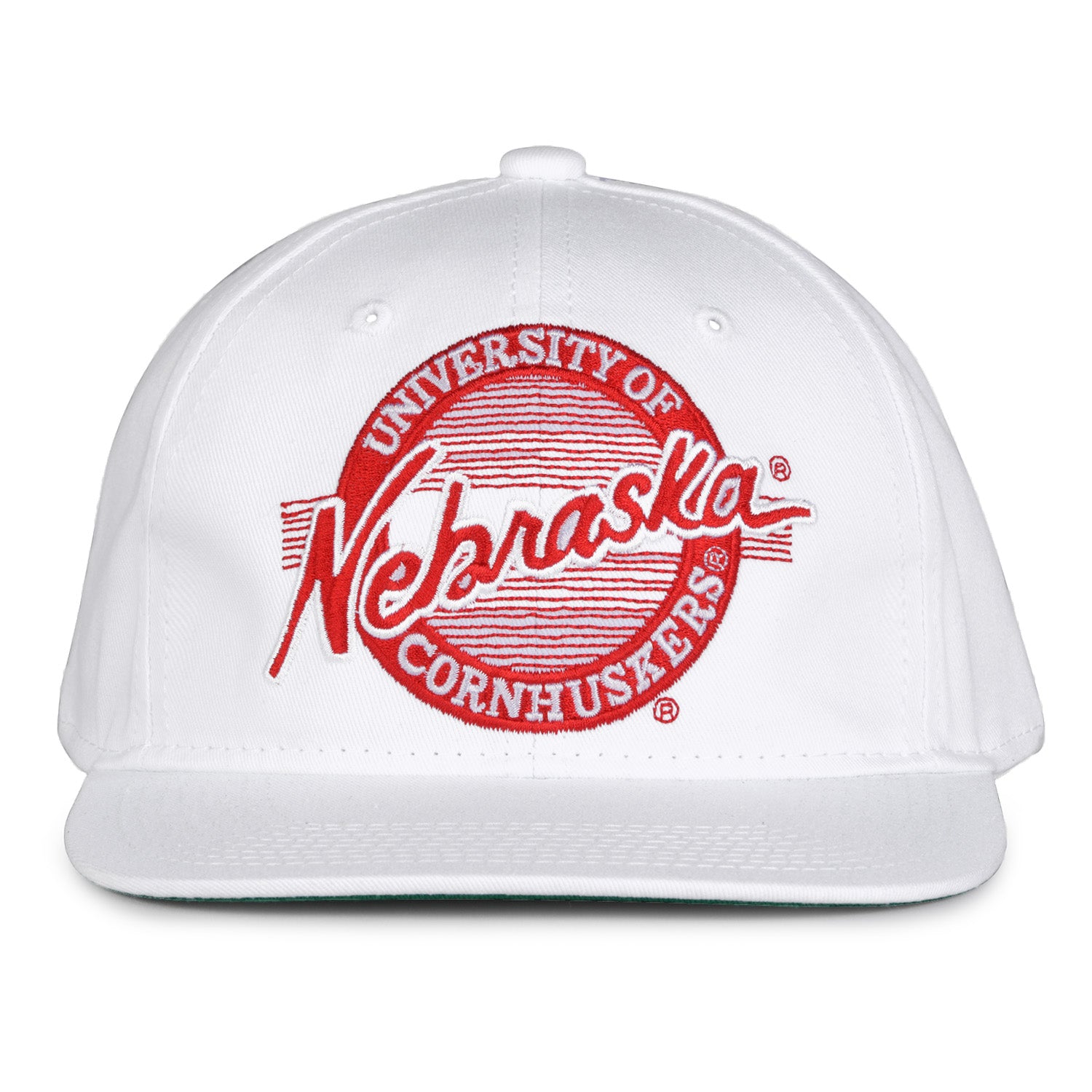 TWO55 ‘Retro Circle’ 80’s Throwback Hat, Flat Bill, Snapback - Nebraska Cornhuskers