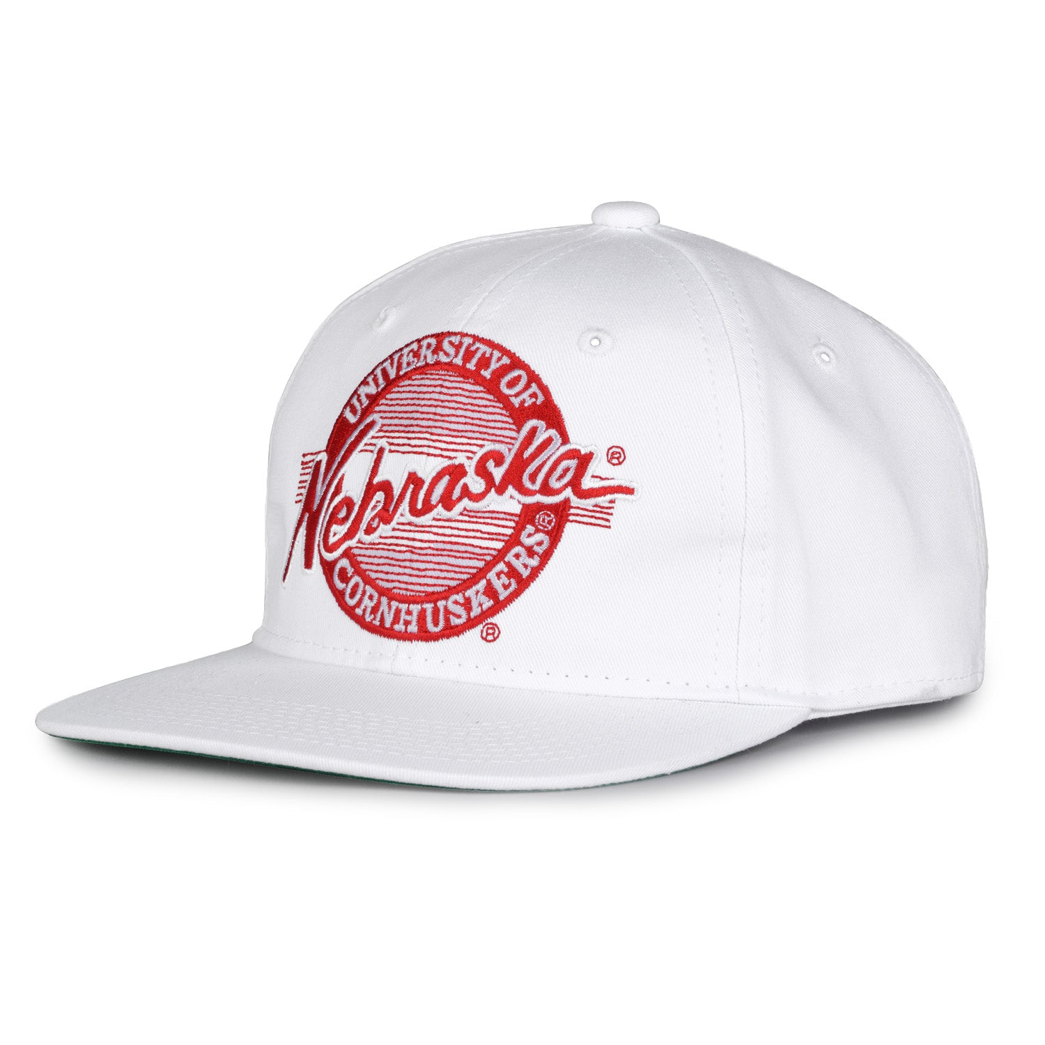 TWO55 ‘Retro Circle’ 80’s Throwback Hat, Flat Bill, Snapback - Nebraska Cornhuskers