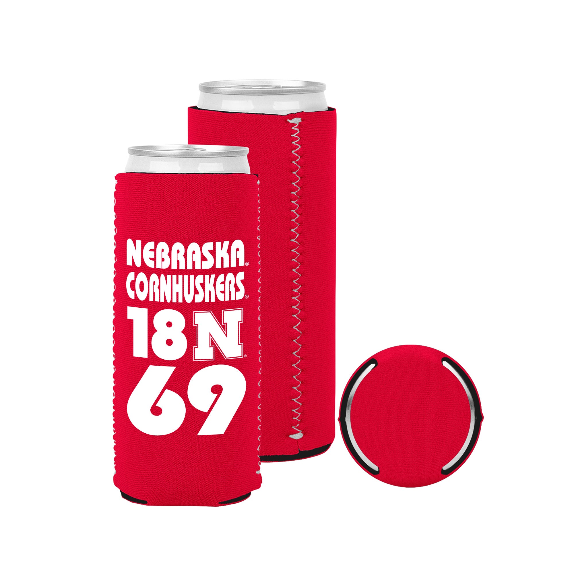 Tall Skinny Can Cooler Red - Nebraska Cornhuskers