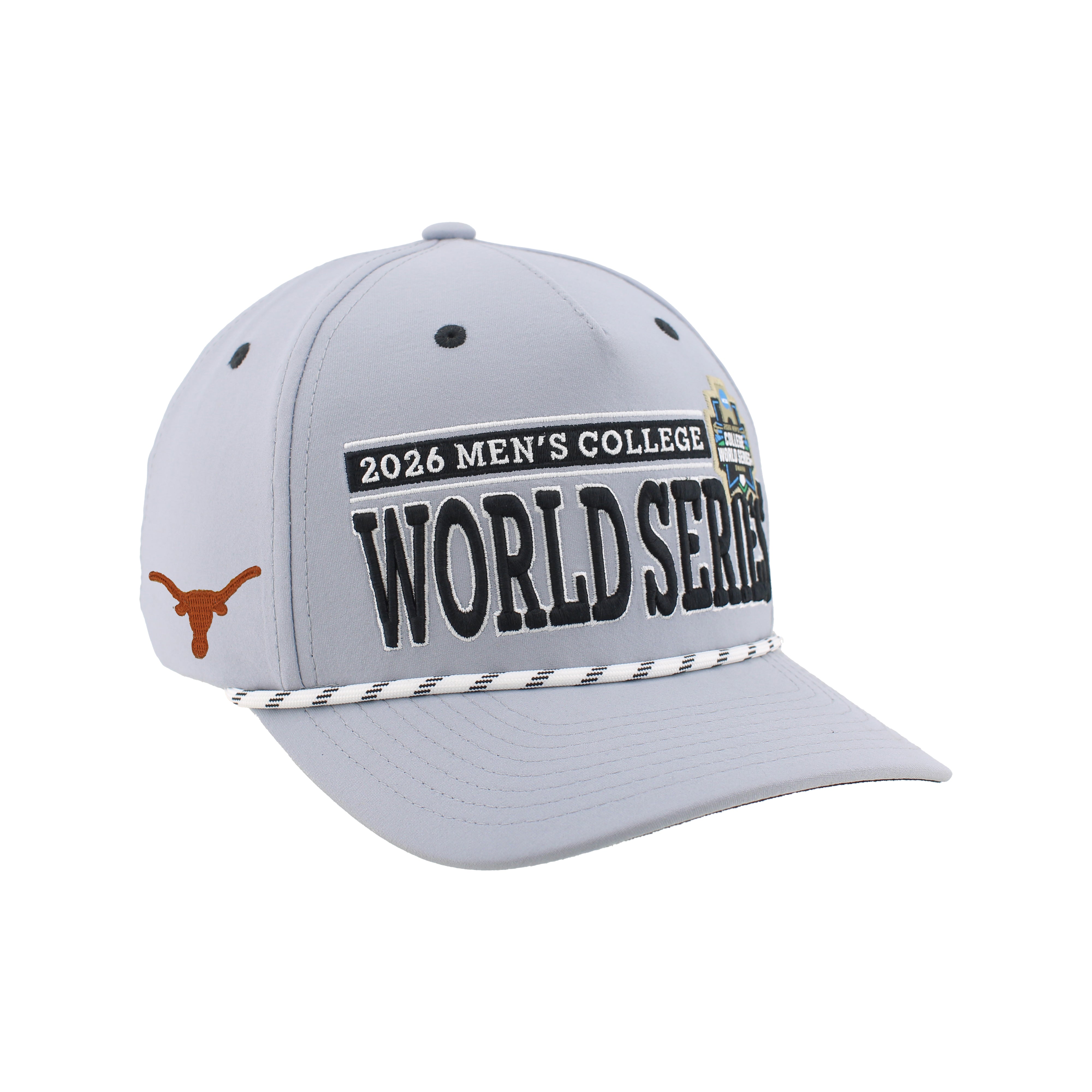 Texas 2026 CWS Grey Rope Hat, Curved Bill, Snapback - Nebraska Cornhuskers