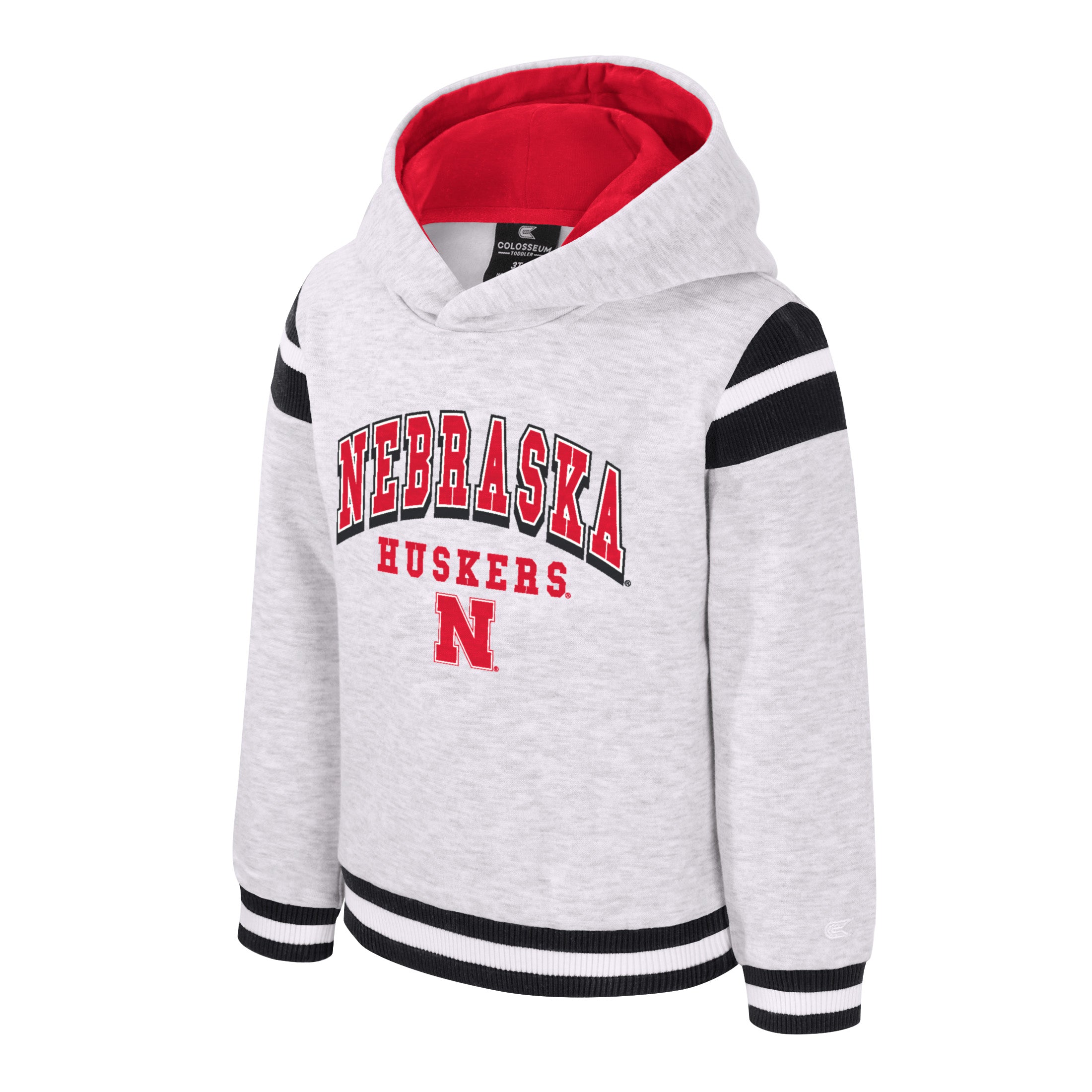 Toddler Mackenzie Hoodie in Light Heather Gray - Nebraska Cornhuskers