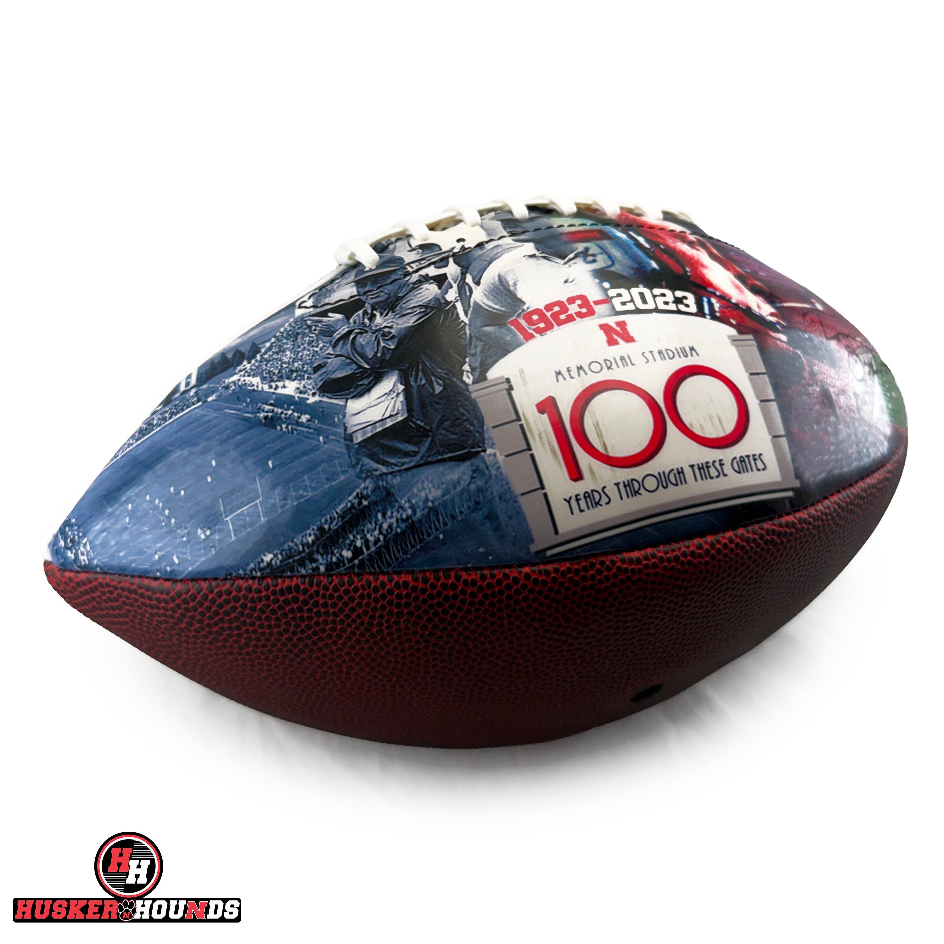 Tom Osborne 100 years Autographed Football - Nebraska Cornhuskers