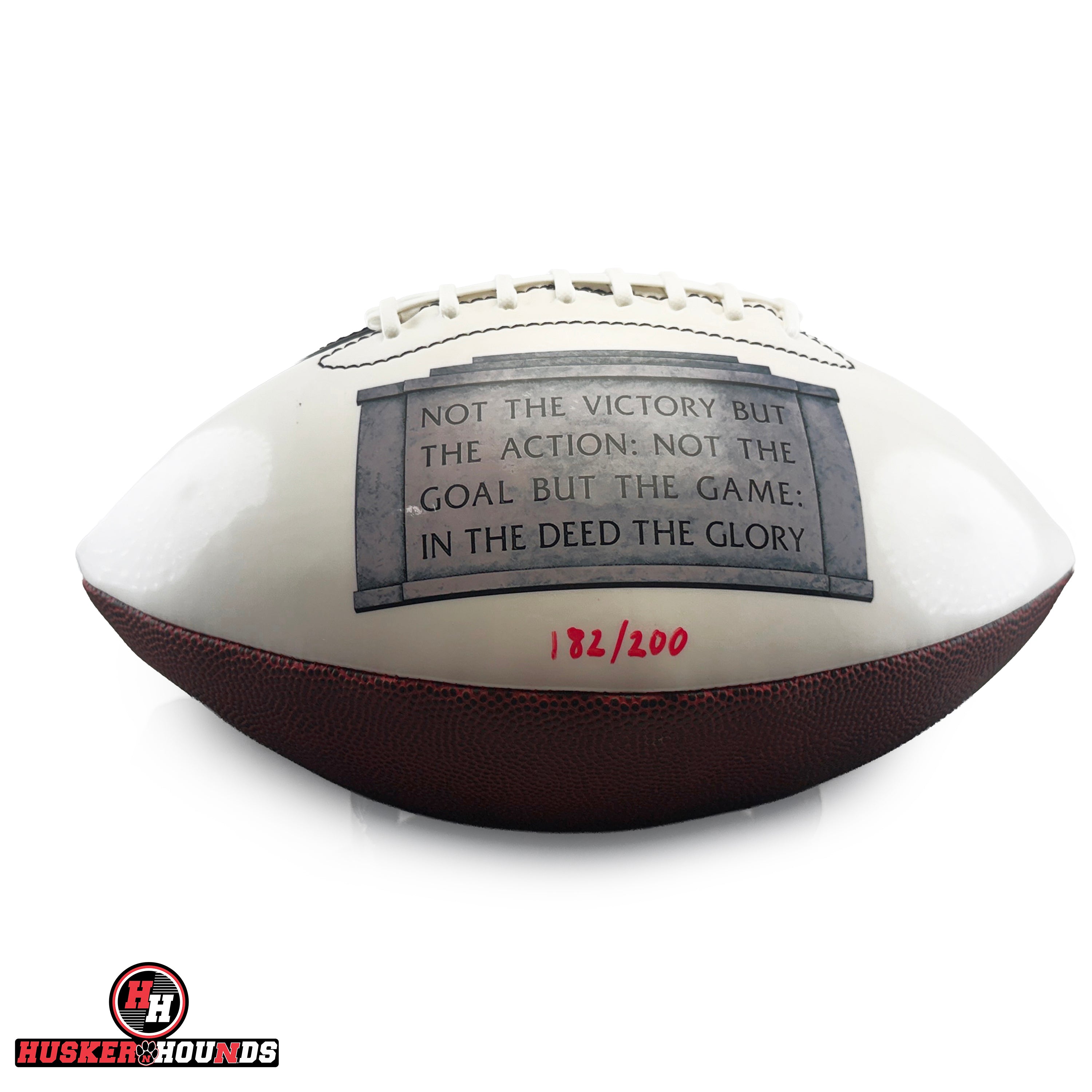 Tom Osborne 100 years Autographed Football - Nebraska Cornhuskers