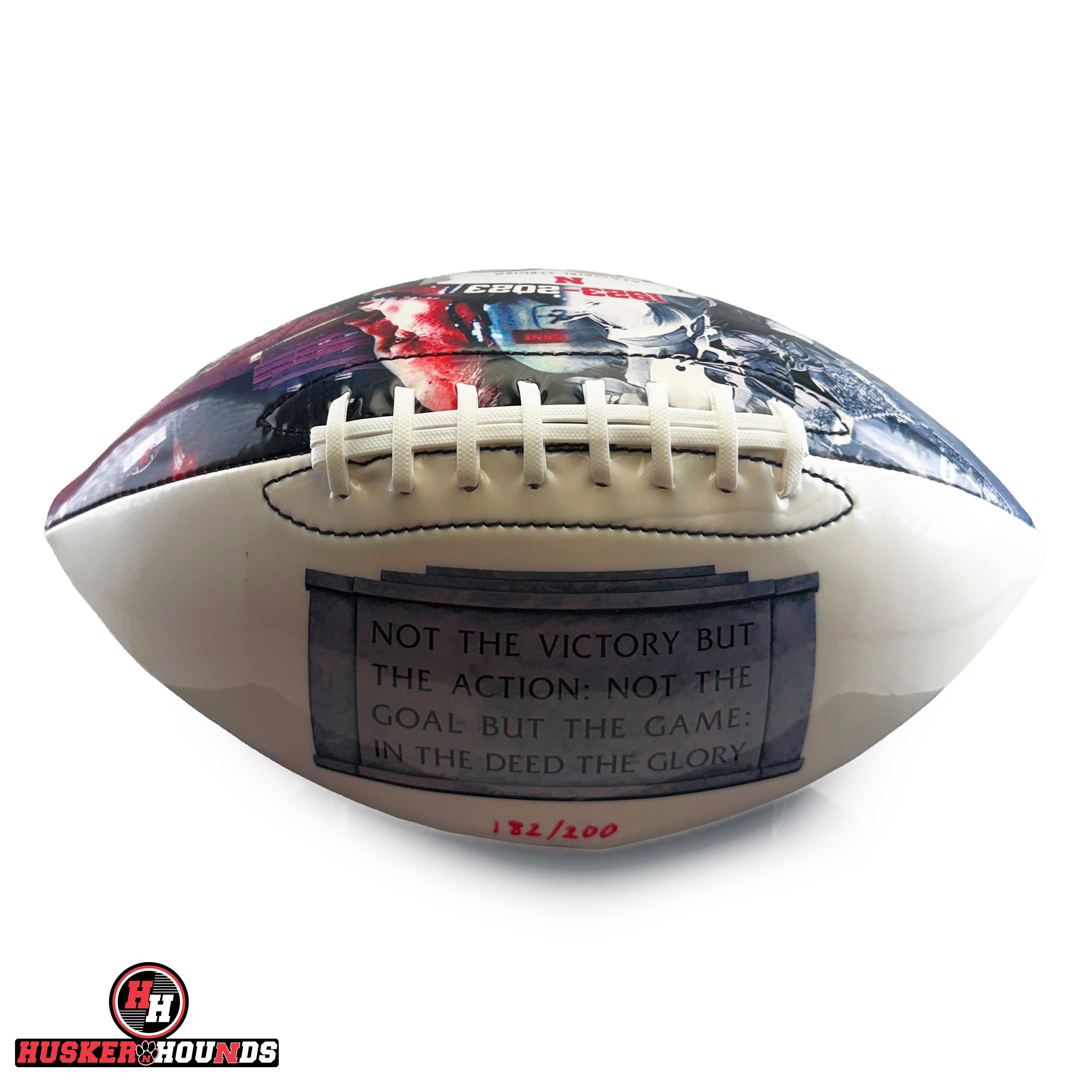 Tom Osborne 100 years Autographed Football - Nebraska Cornhuskers
