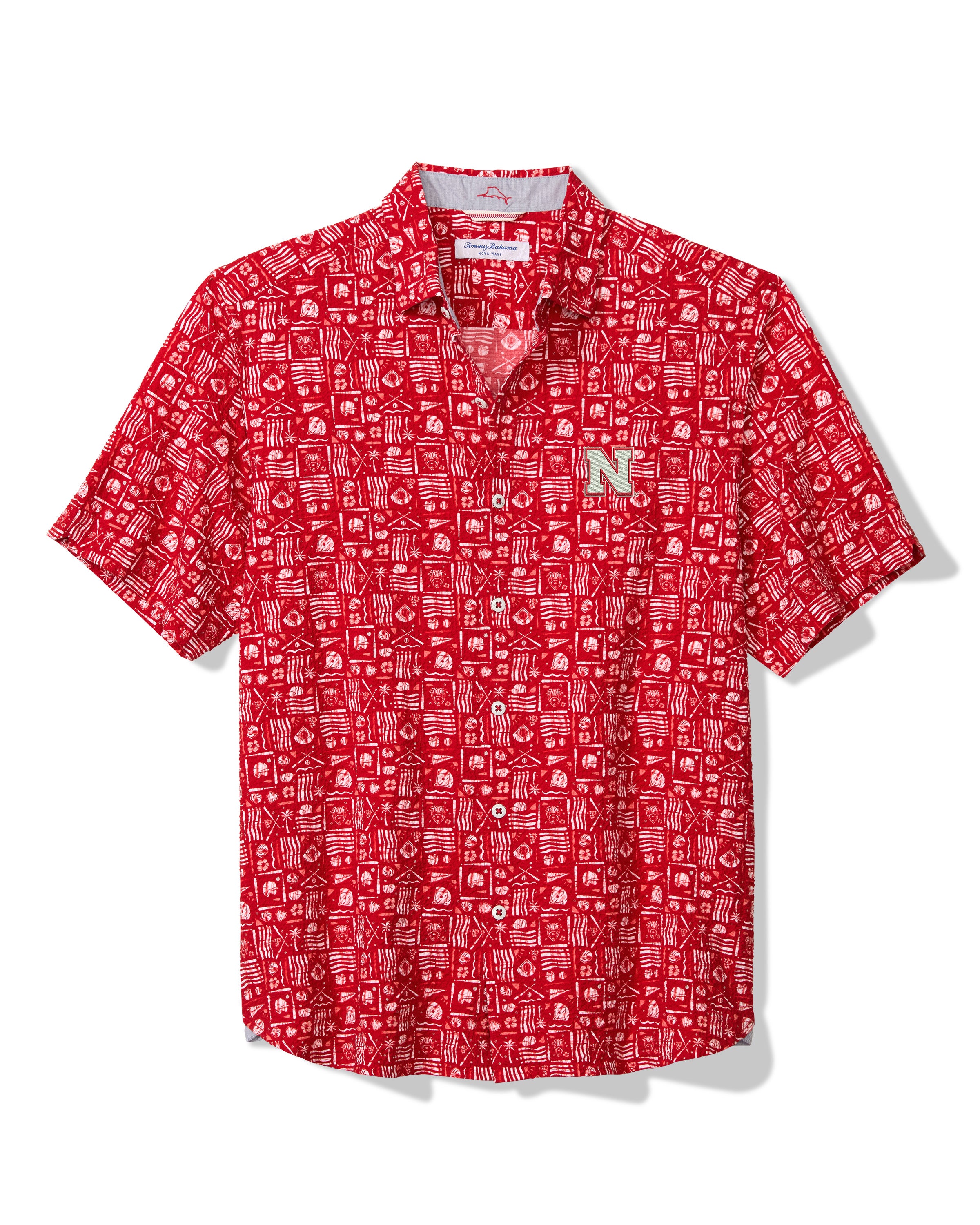 Tommy Bahama Nebraska Huskers Nova Wave Ballpark Batik in Chili Pepper