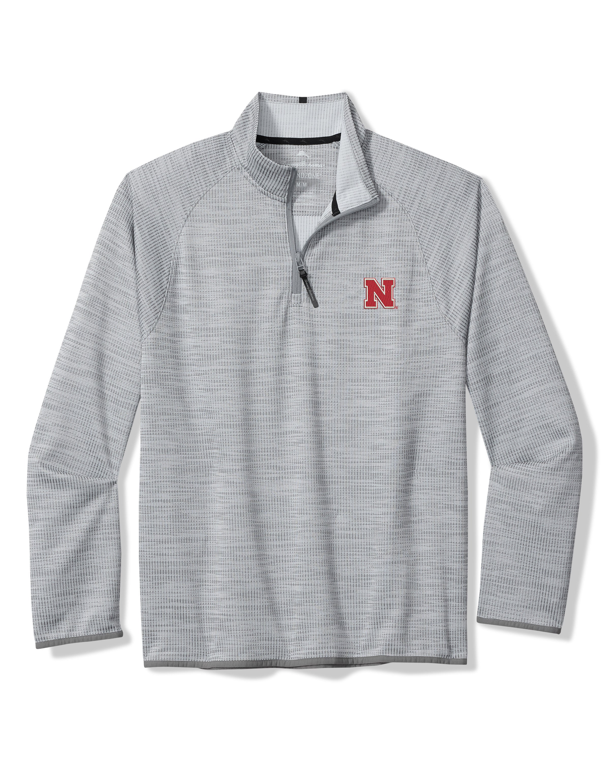 Tommy Bahama Nebraska Huskers Palm Pro Half Zip in Bala Shark