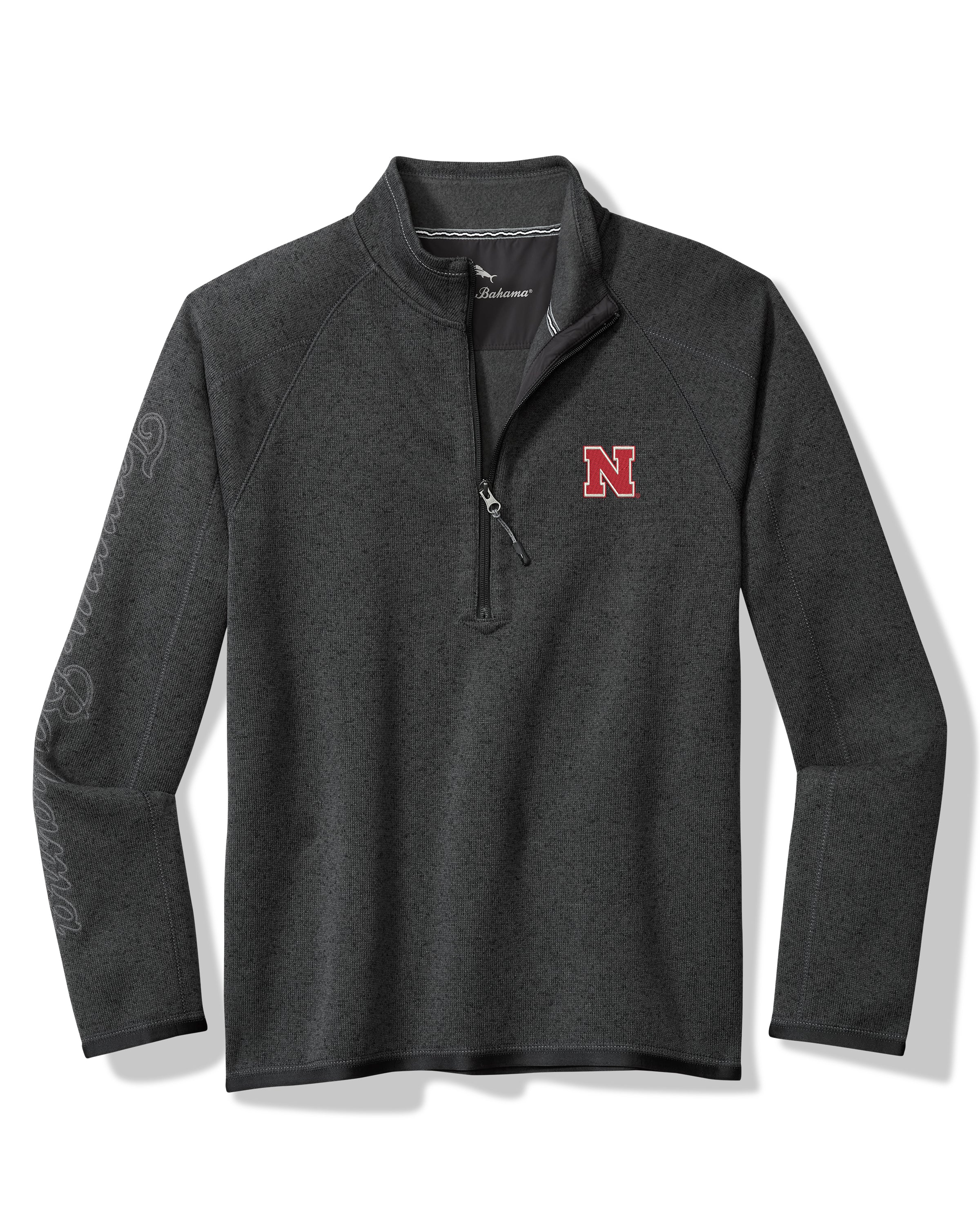 Tommy Bahama Nebraska Huskers Playoff Half Zip in Black