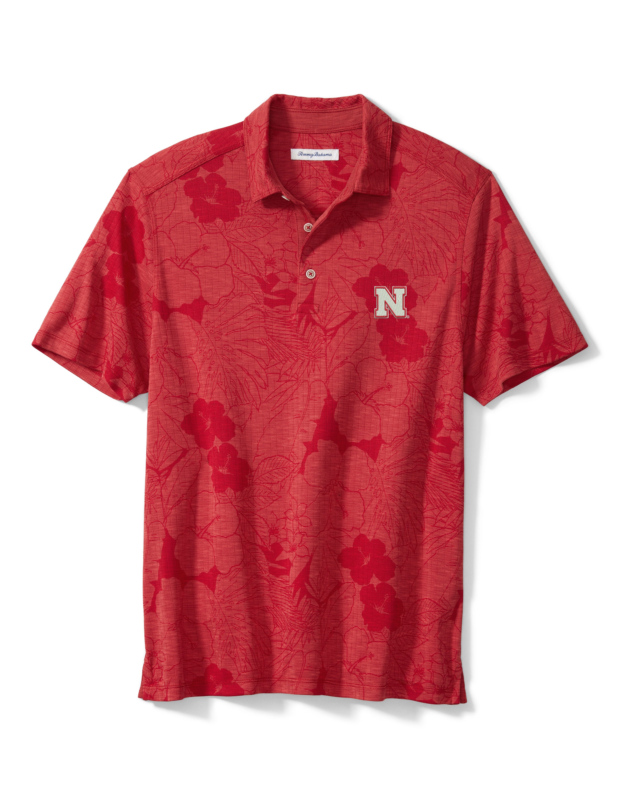 Tommy Bahama Nebraska Huskers Sport Miramar Blooms Polo in Chili Pepper