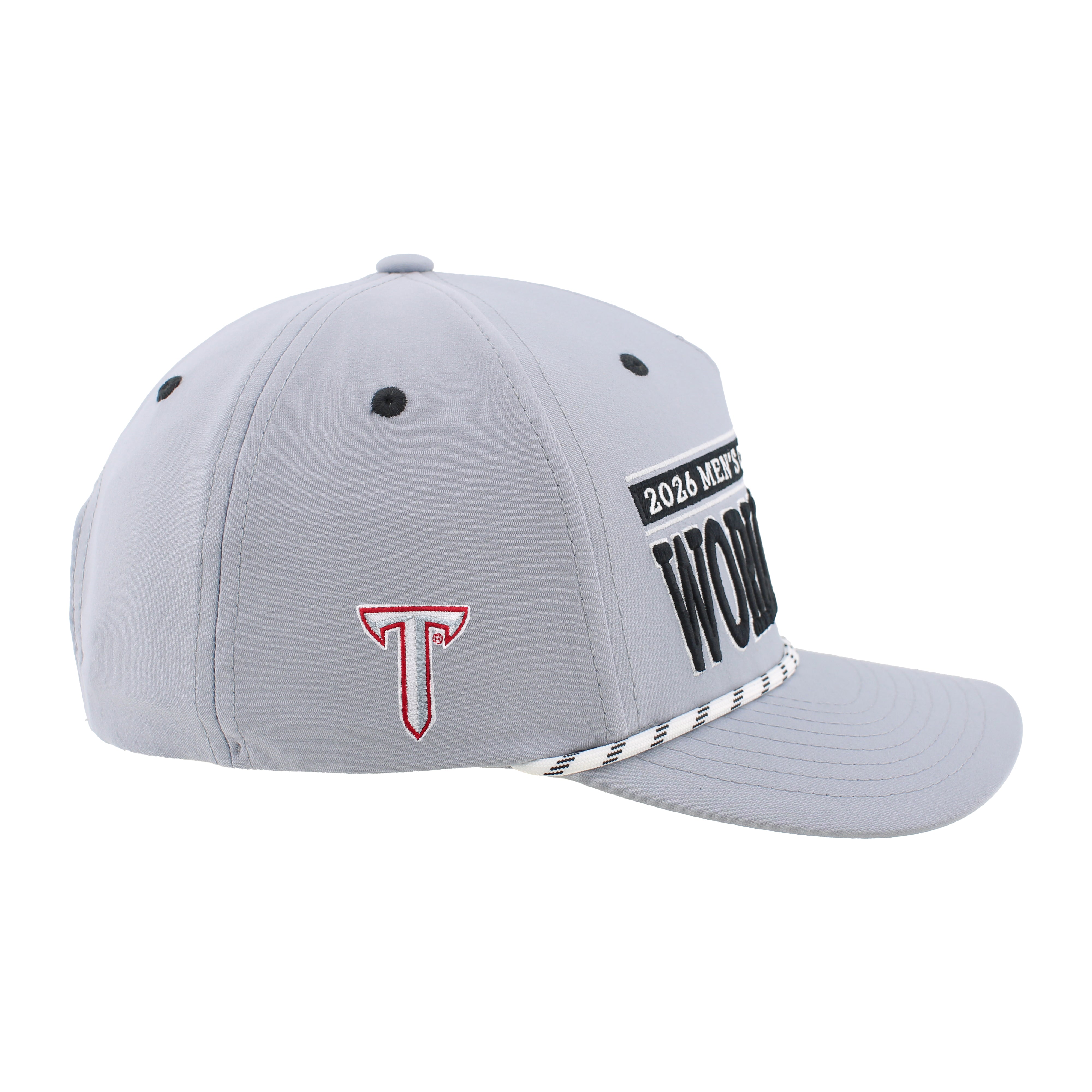 Troy 2026 CWS Grey Rope Hat, Curved Bill, Snapback - Nebraska Cornhuskers