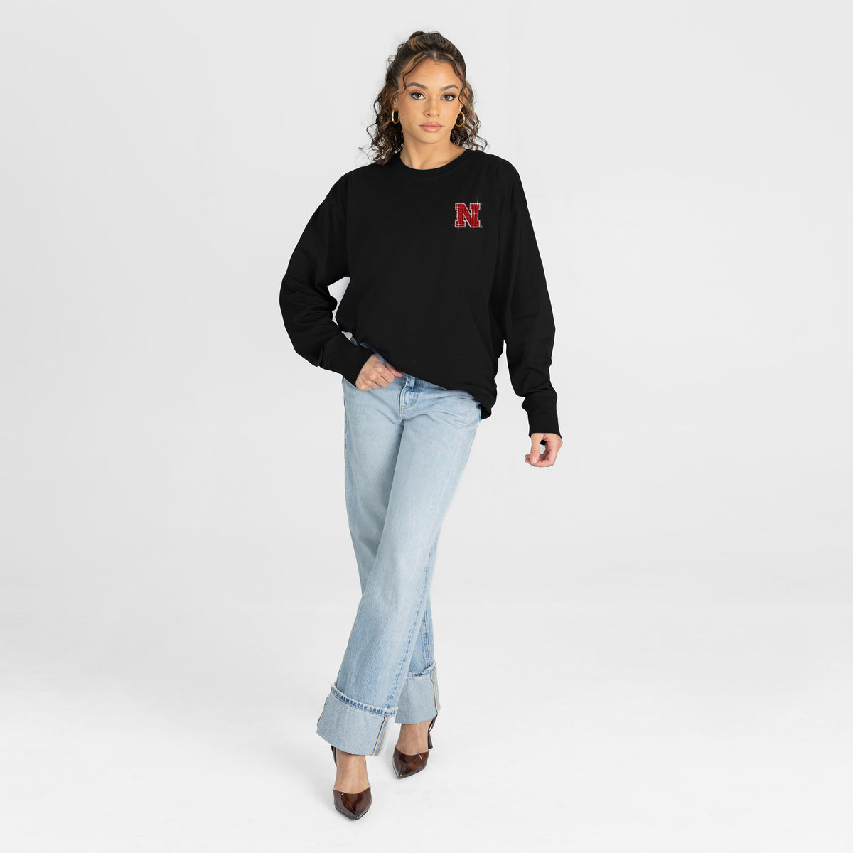 Light it Up Long Sleeve Tee Gameday Couture - Nebraska Cornhuskers