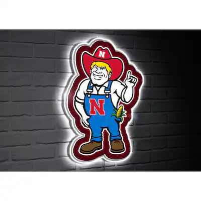 LED Wall Decor, Glazelite, College Mascot, University of Nebraska