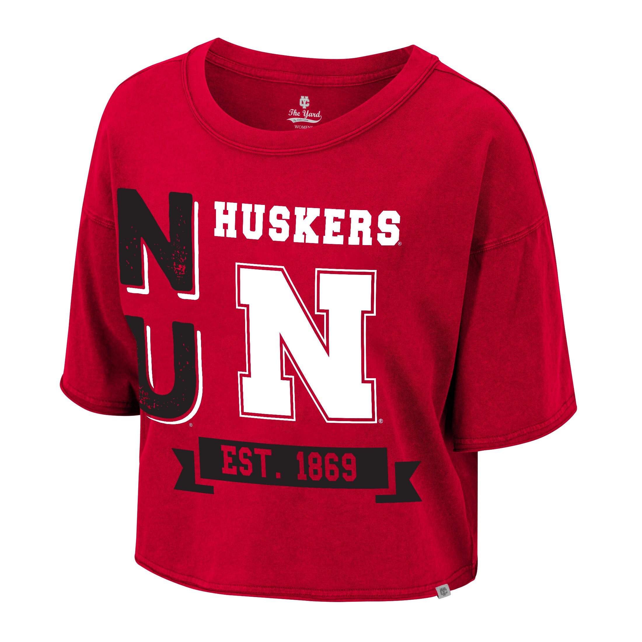 Victoria Crop Short Sleeve Tee in Red - Nebraska Cornhuskers