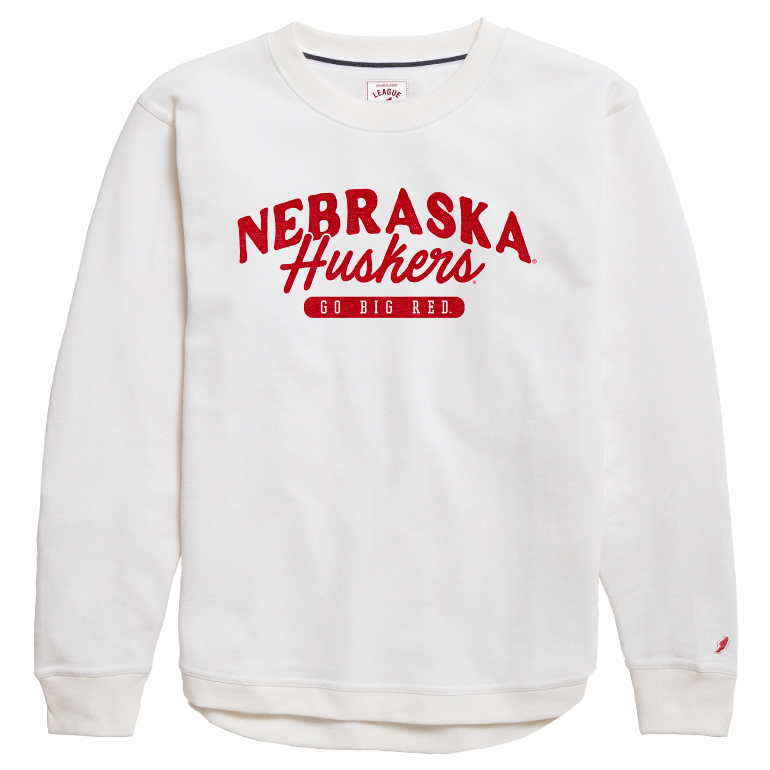 Victory Springs Crew in White - Nebraska Cornhuskers