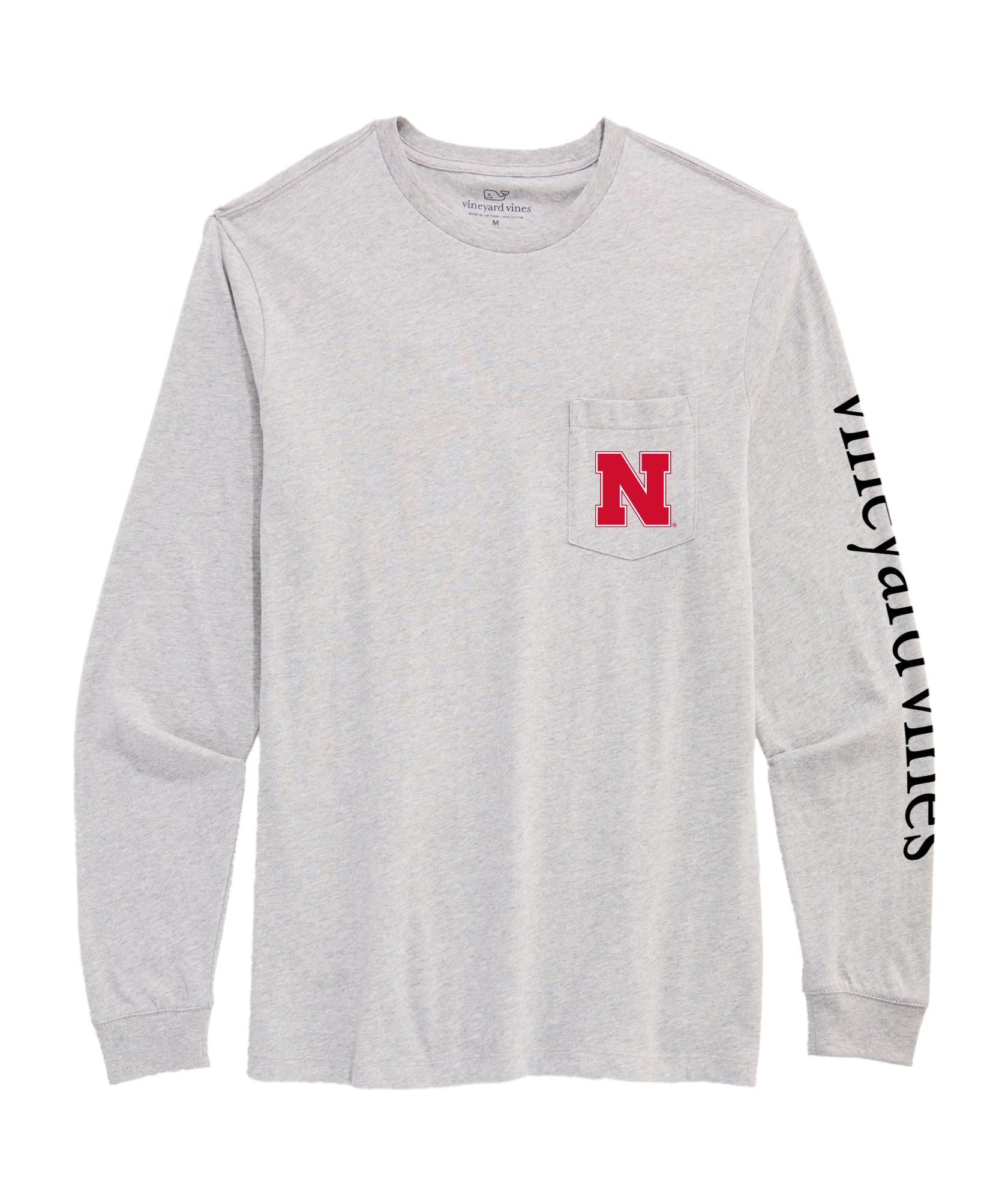 Vineyard Vines Long Sleeve Whale Tee - Nebraska Cornhuskers
