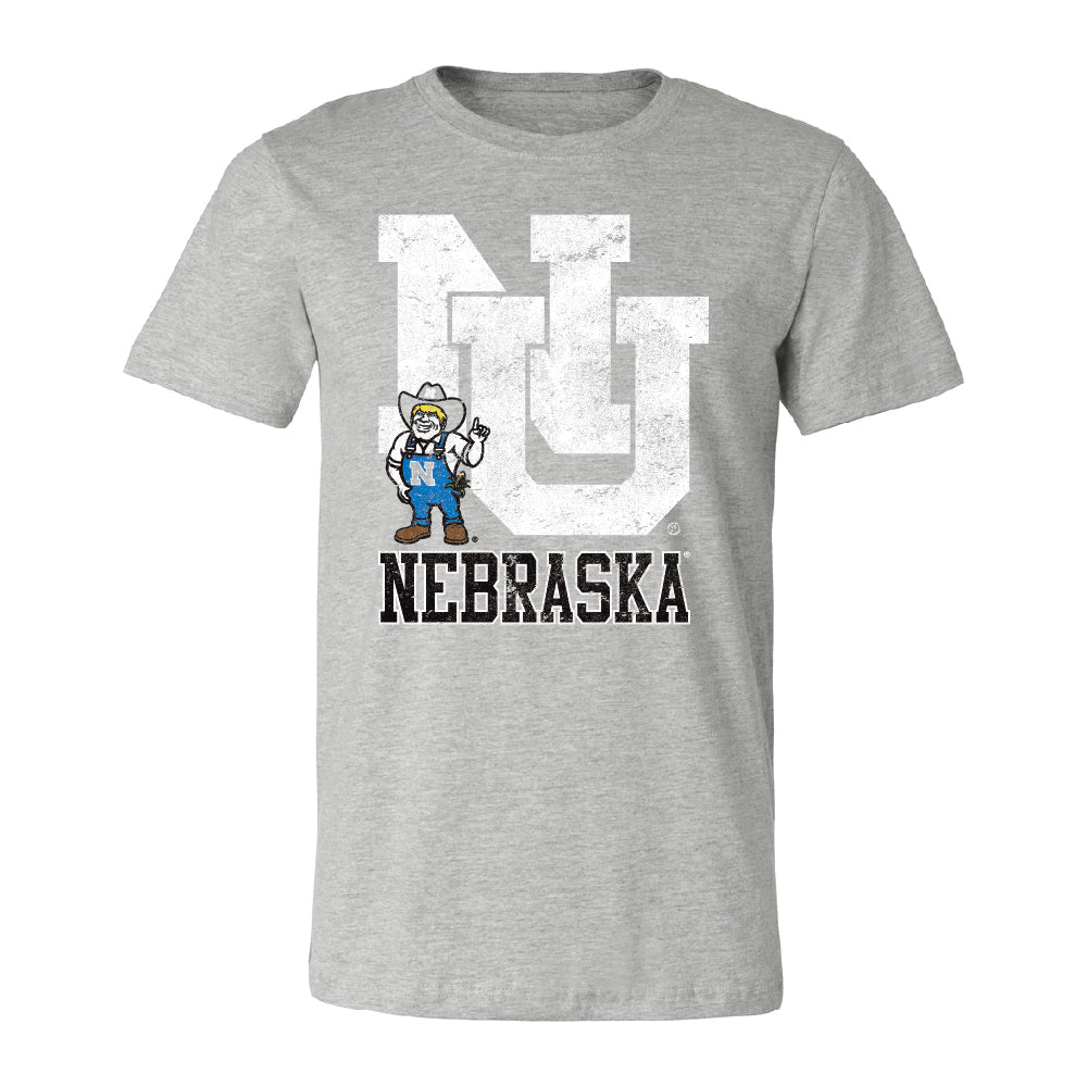 Vintage Block N Athletic Heather Tee - Nebraska Cornhuskers